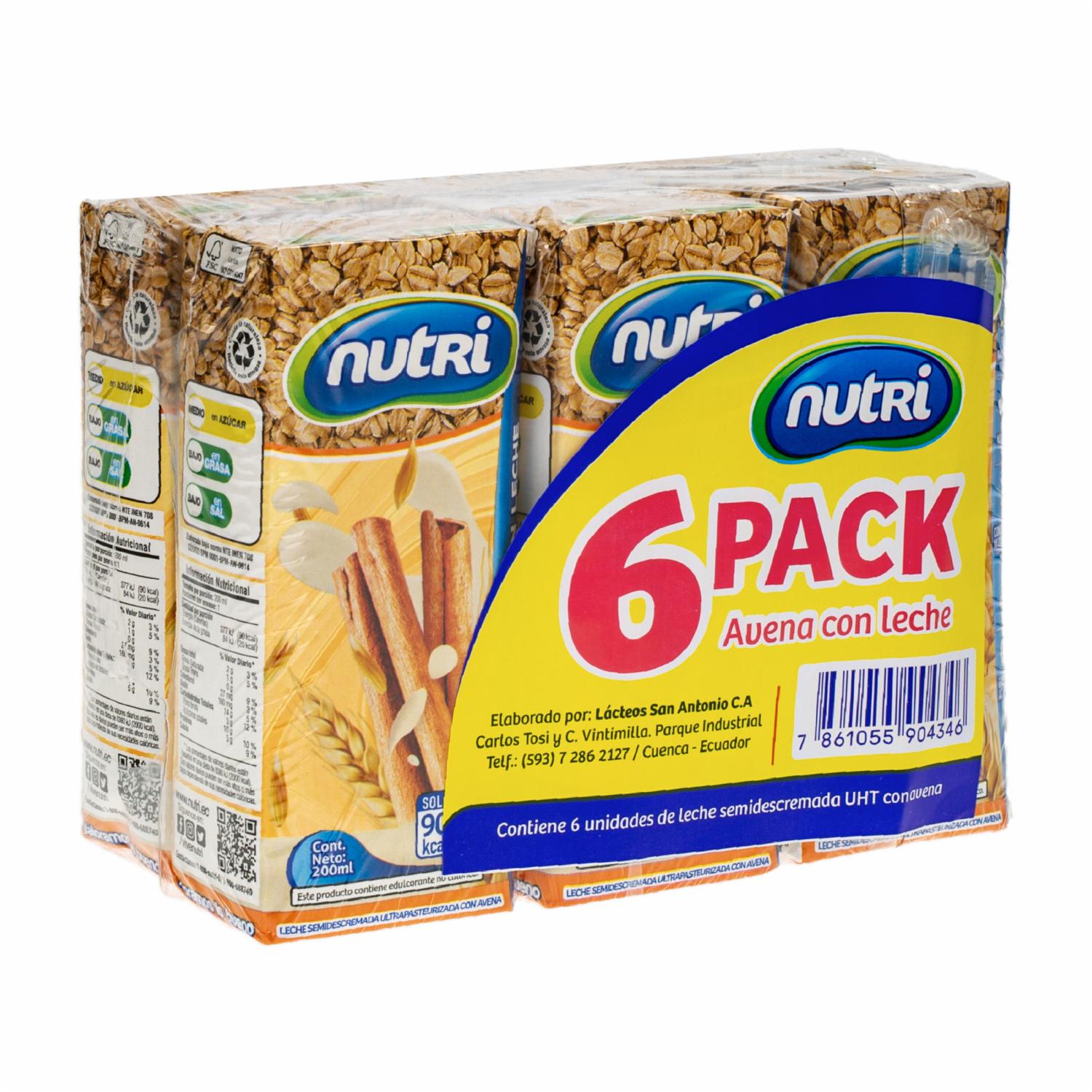6pack Avena Con Leche NUTRI 6 X 200 Ml