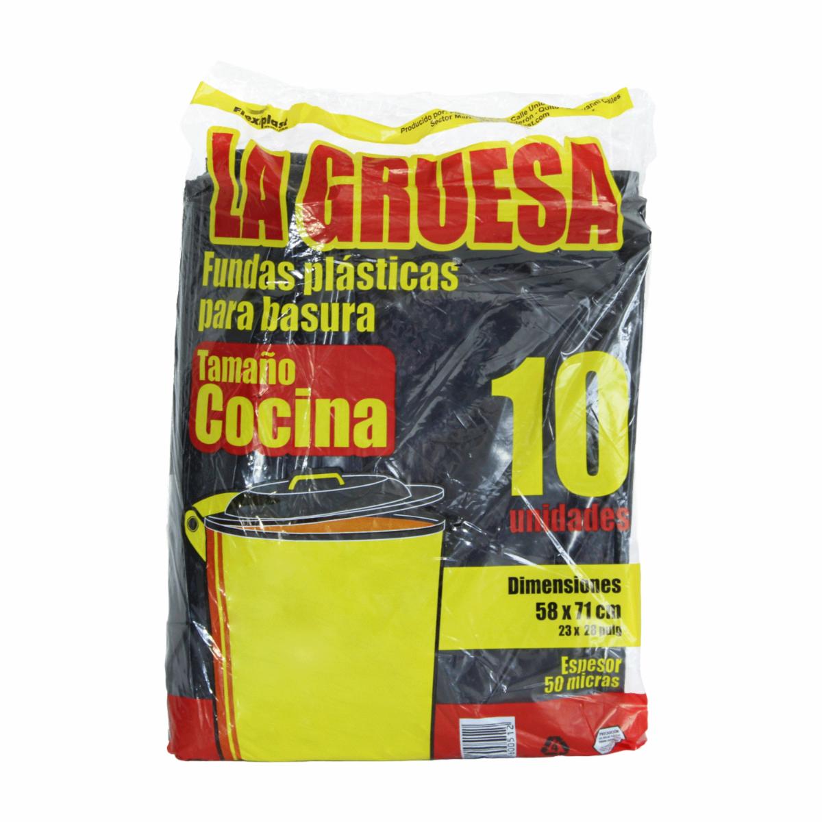 Fundas De Basura Para Cocina 58 X 71 LA GRUESA 10 Unidades
