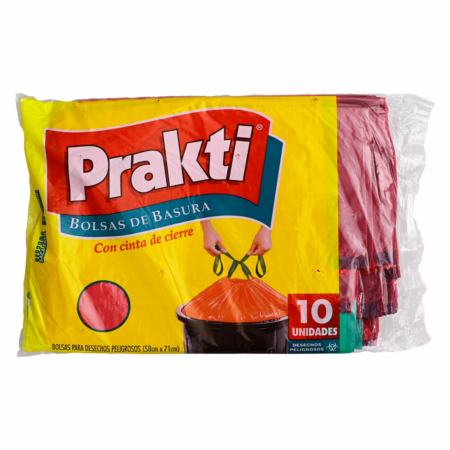 Fundas De Basura Roja Para Desechos Médicos PRAKTI 10 Uds