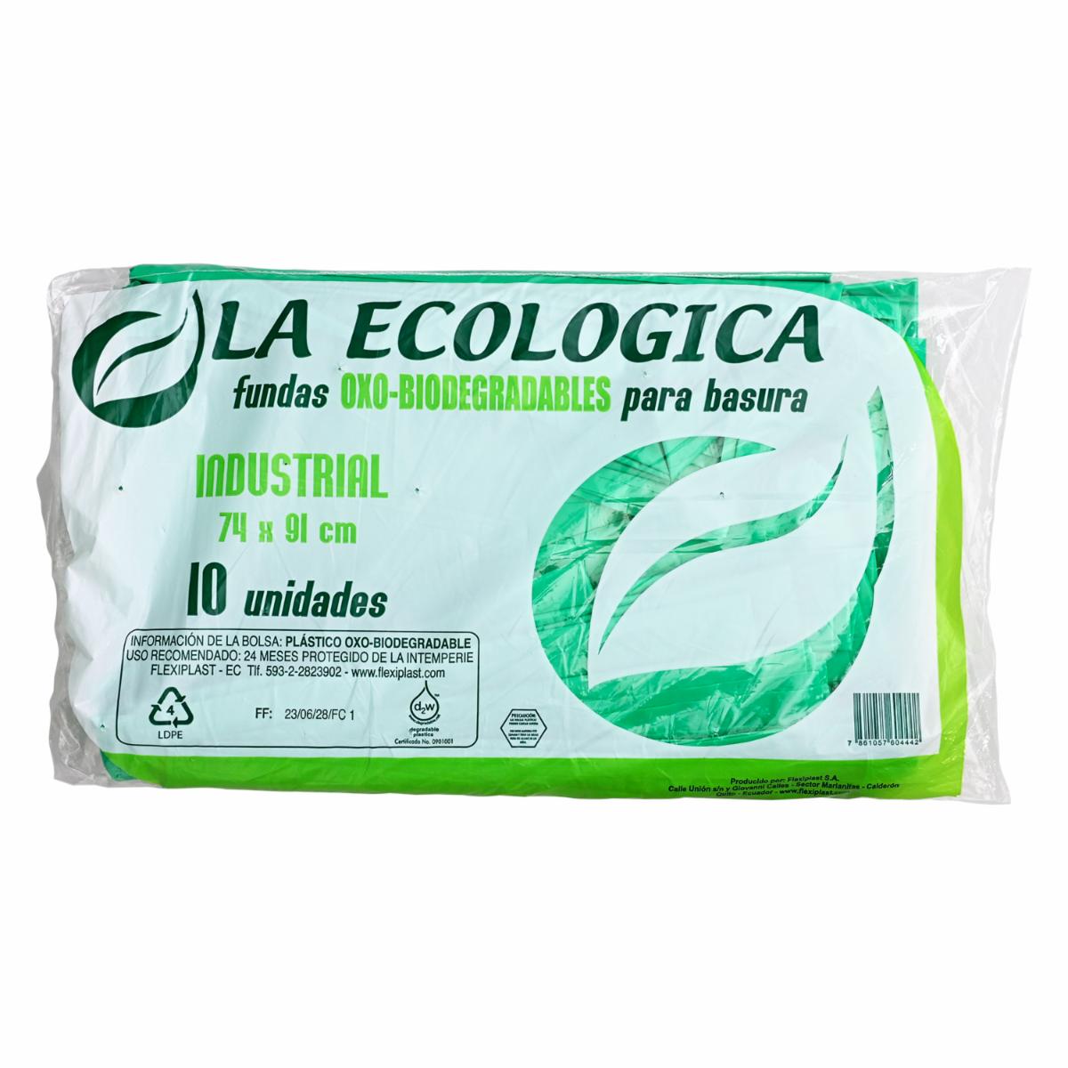 Funda De Basura Industrial LA ECOLOGICA 1 X 10 Unidades