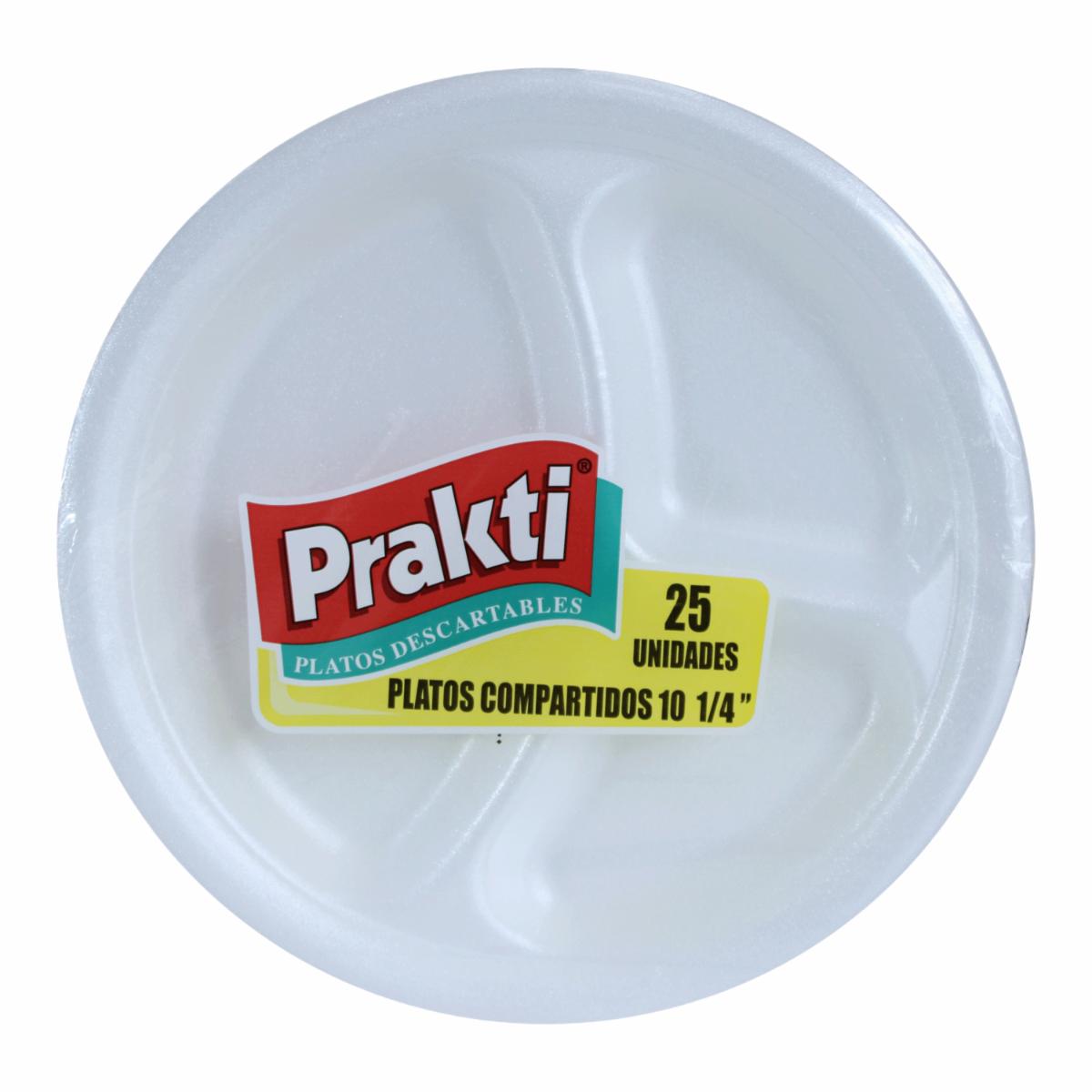 Plato N° 10 1/4 Compartido PRAKTI 25 Uds