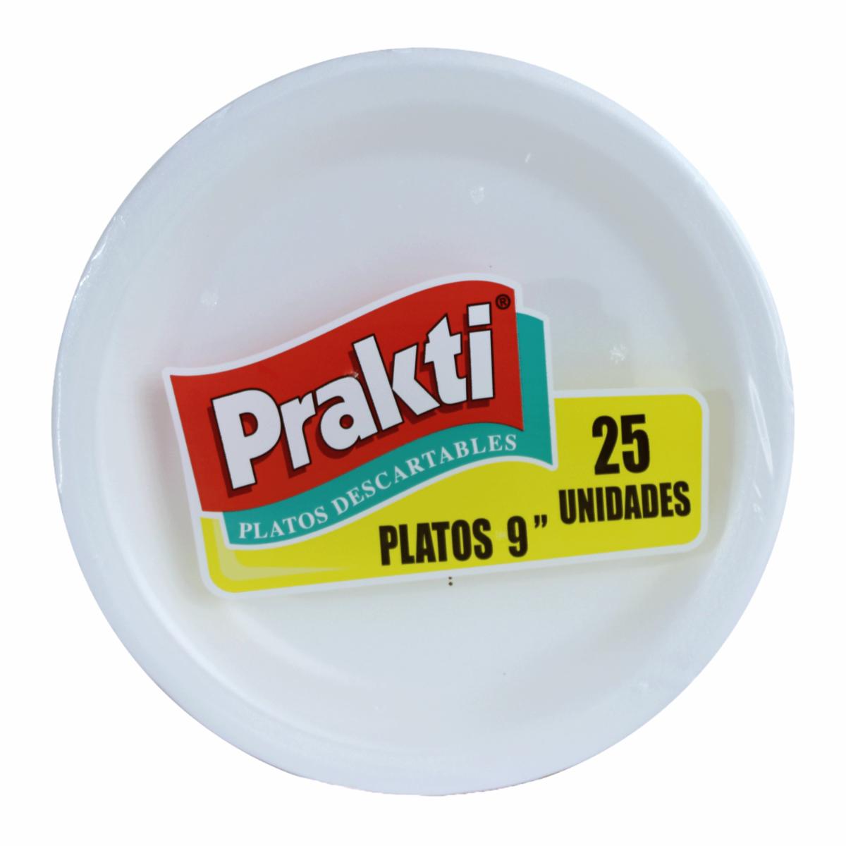 Plato N 9 Blanco PRAKTI 25 Uds