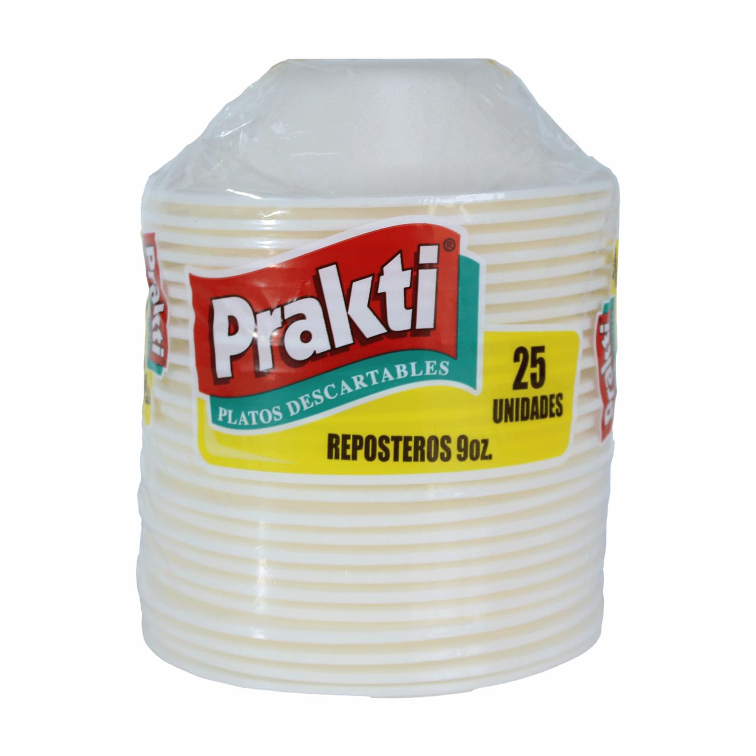 Reposteros Desechables Blancos 9 Oz PRAKTI X 25 Uds