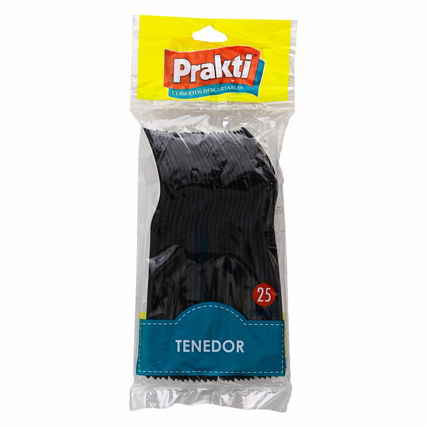 Tenedor Tenedor Negro PRAKTI 25 Unidades