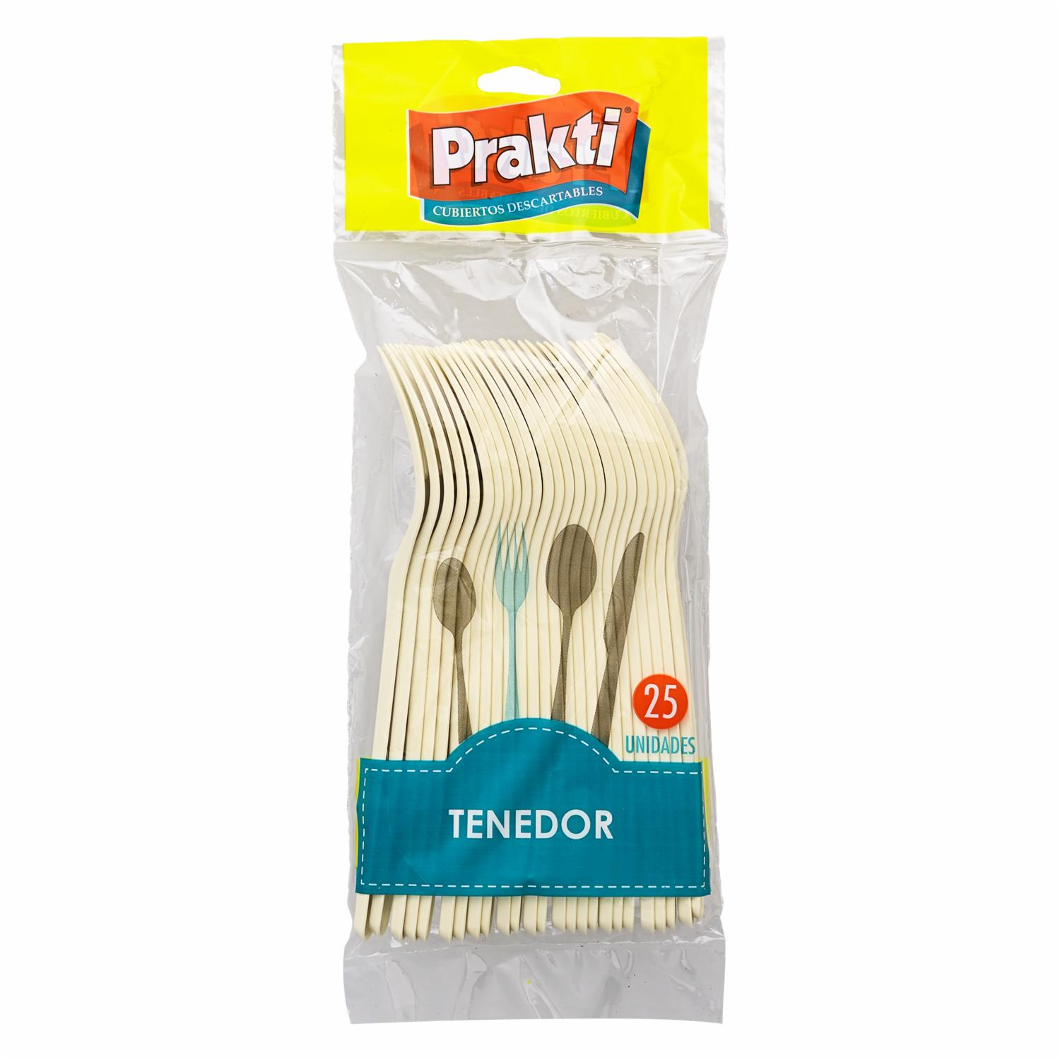 Tenedor Descartable PRAKTI 25 Unidades