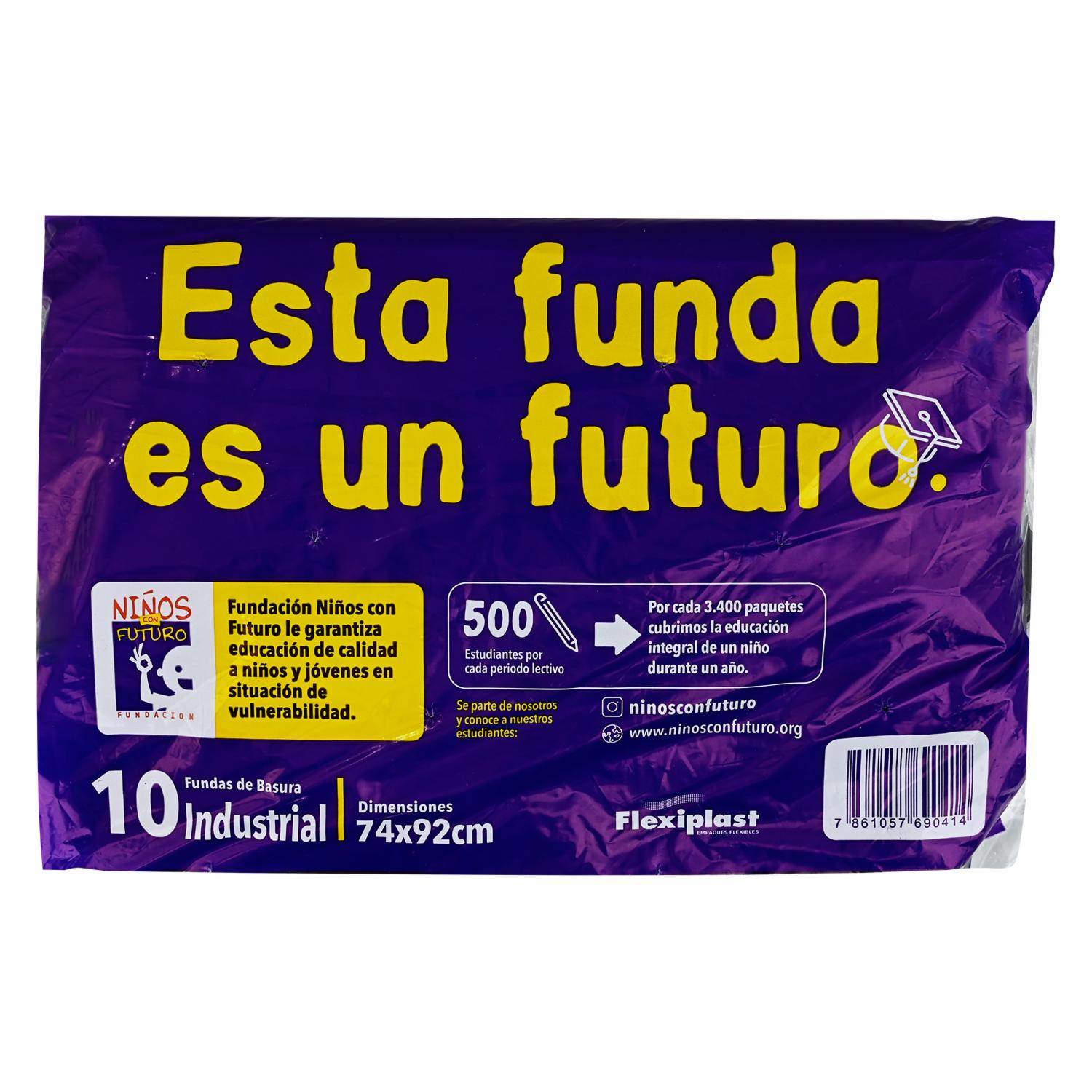 Fundas De Basura Industrial NIÑOS CON FUTURO 1 X 10 Unidades