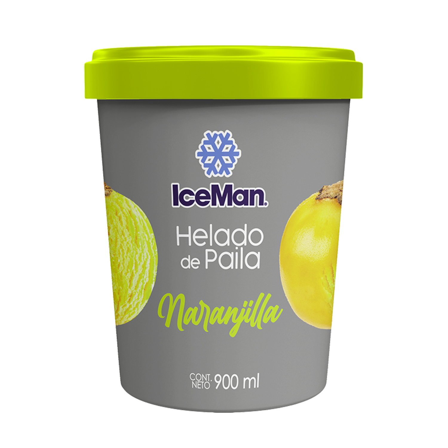 Helado De Paila Sabor A Naranjilla ICEMAN 900 Ml