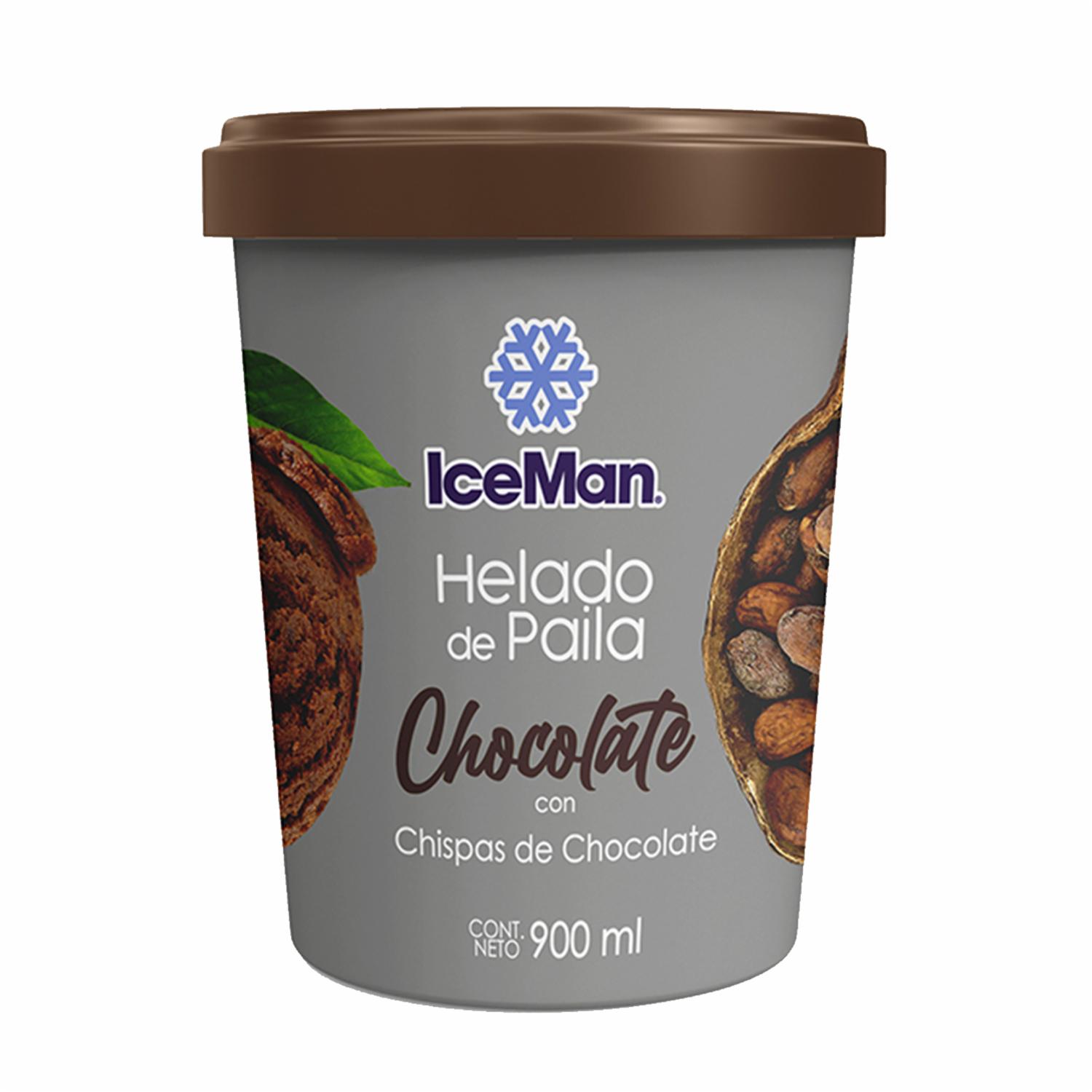 Helado De Paila Sabor A Chocolate Con Chispas ICEMAN 900 Ml