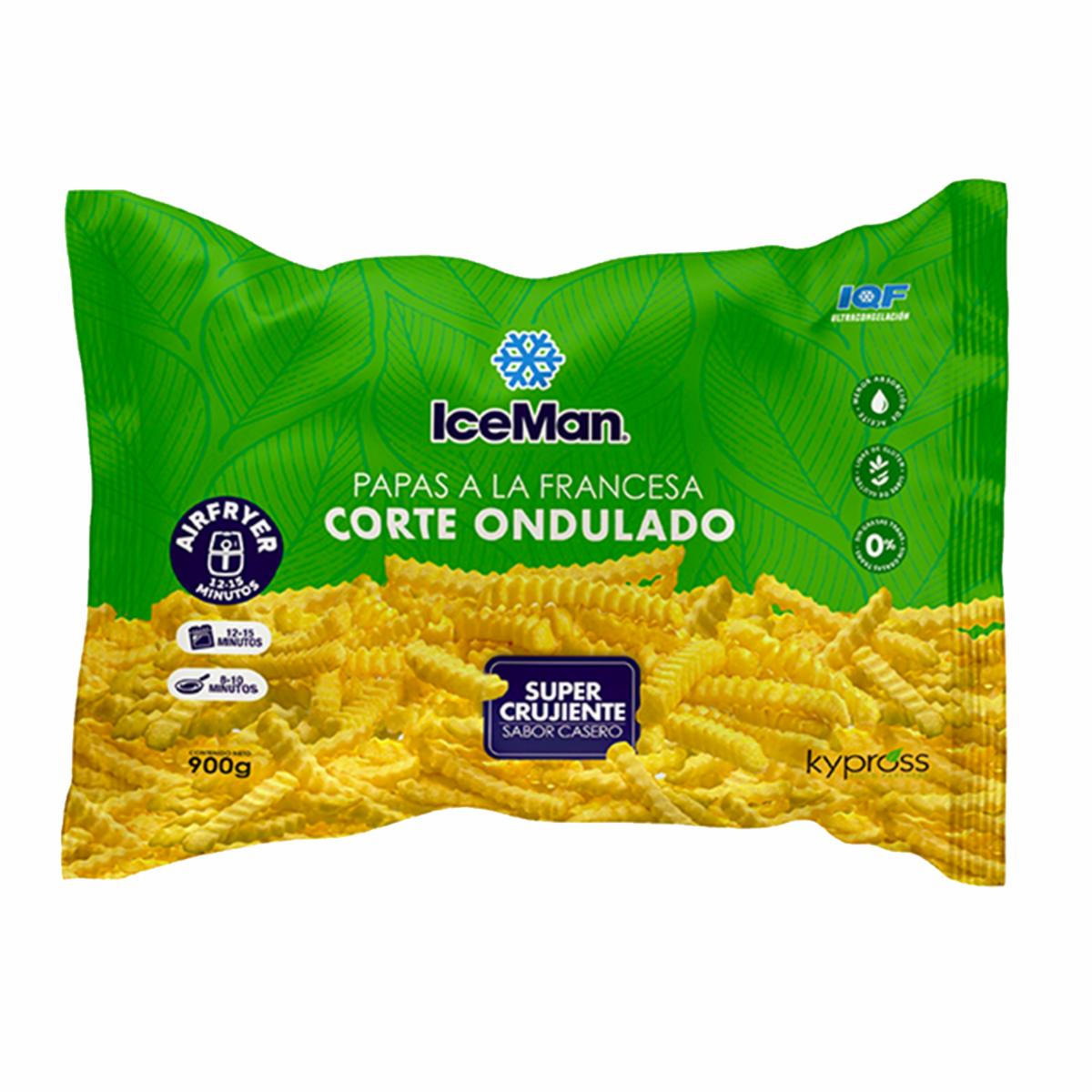 Papas Congeladas A La Francesa Corte Ondulado ICEMAN 900 G