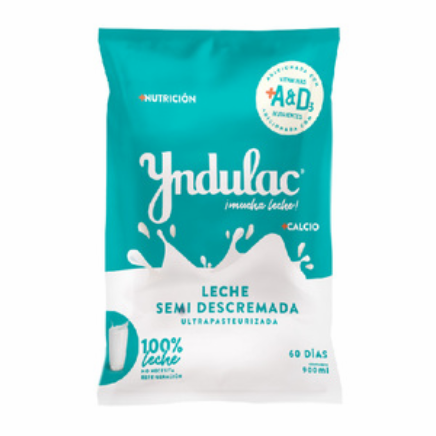 Leche Semidescremada Ultrapasteurizada En Funda INDULAC 900 Ml