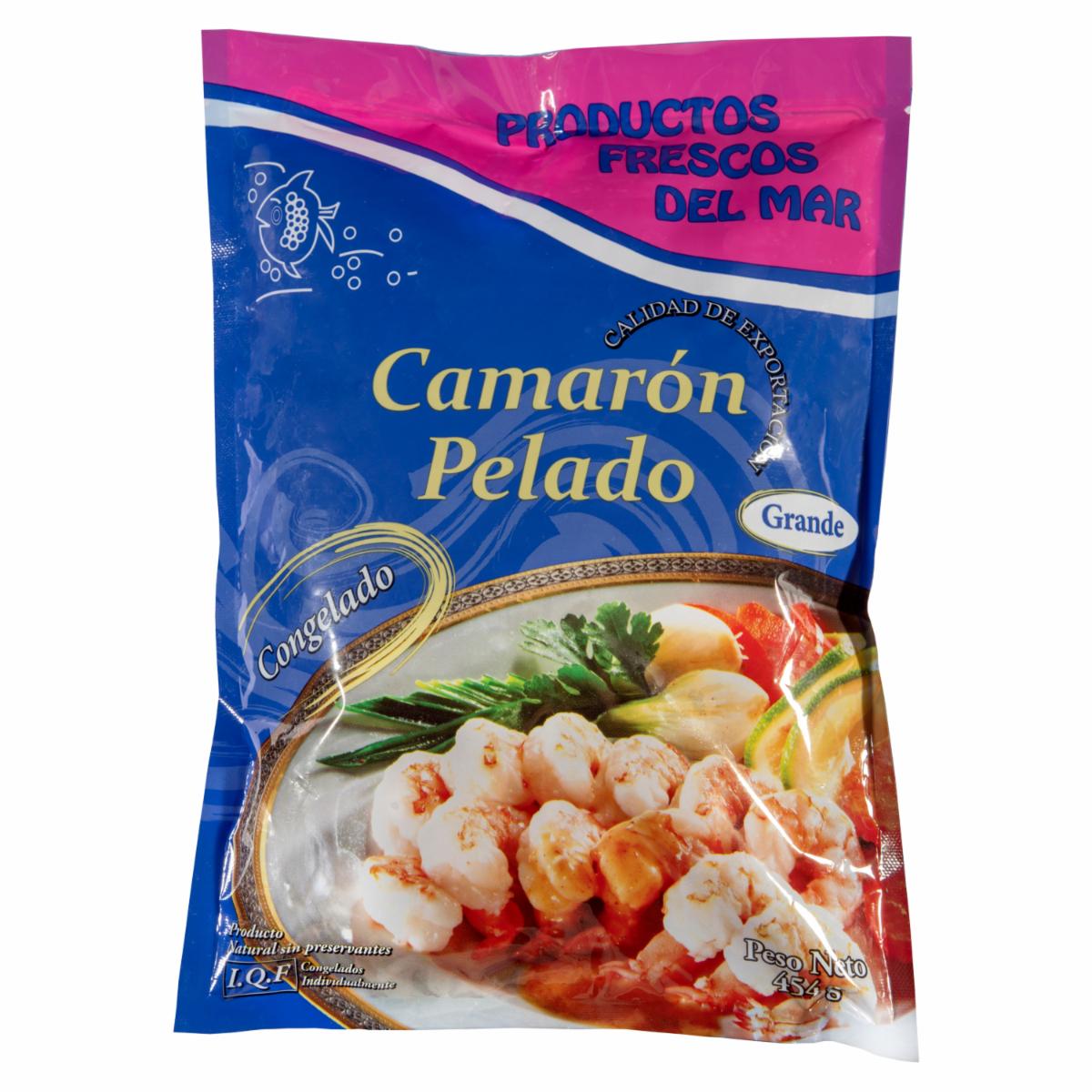 Camarones Grandes Pelados Y Desvenados PRODUCTOS FRESCOS DEL MAR 454 G
