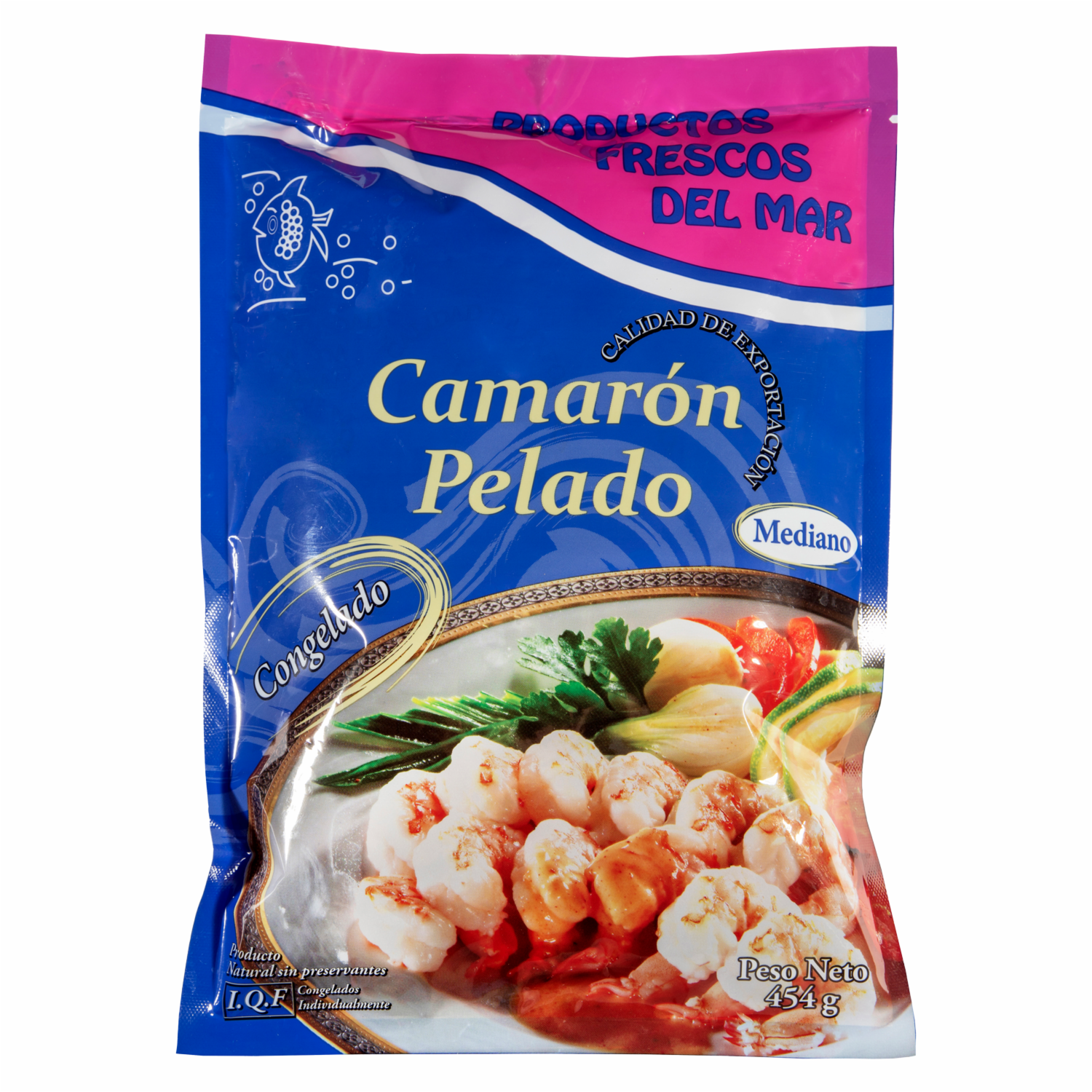 Camarones Medianos Pelados Y Desvenados PRODUCTOS FRESCOS DEL MAR 454 G