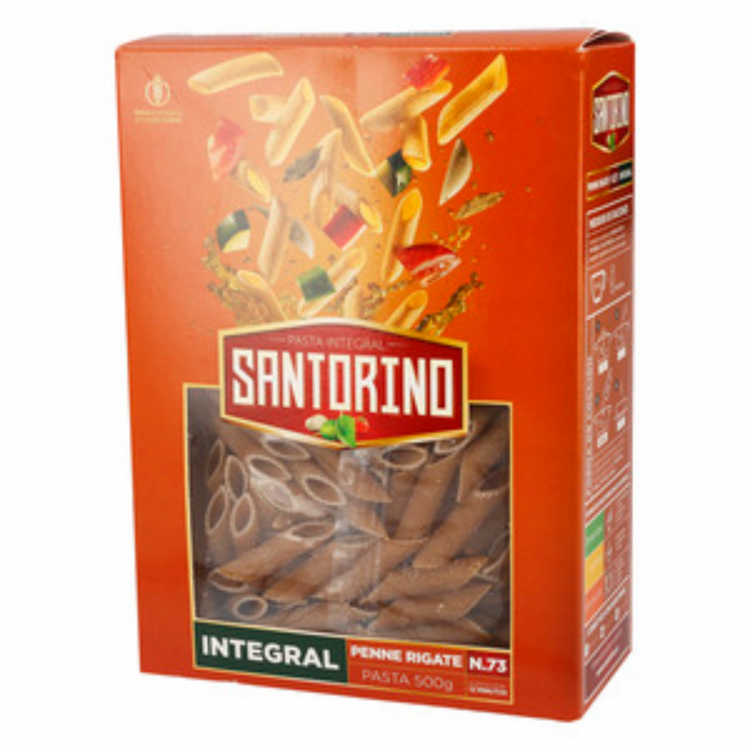 Pasta Macarrón Penne Rigate Integral SANTORINO 500 G