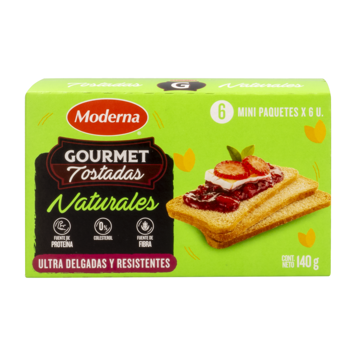 Tostadas Naturales Ultradelgadas Y Resistentes MODERNA 6 Uds X 23 G