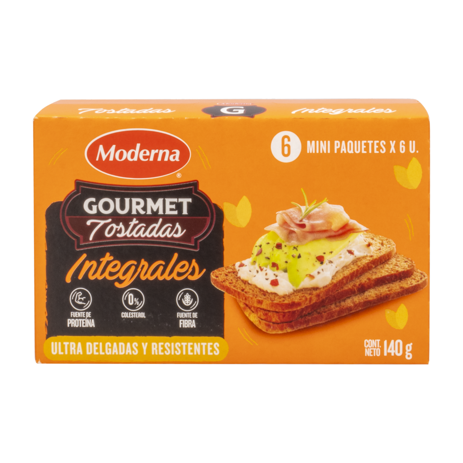 Tostadas Integrales Ultradelgadas Y Resistentes MODERNA 6 Uds X 23 G