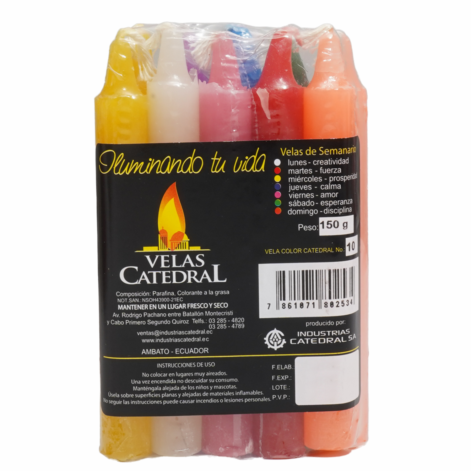 Vela Color N10 CATEDRAL 150 G