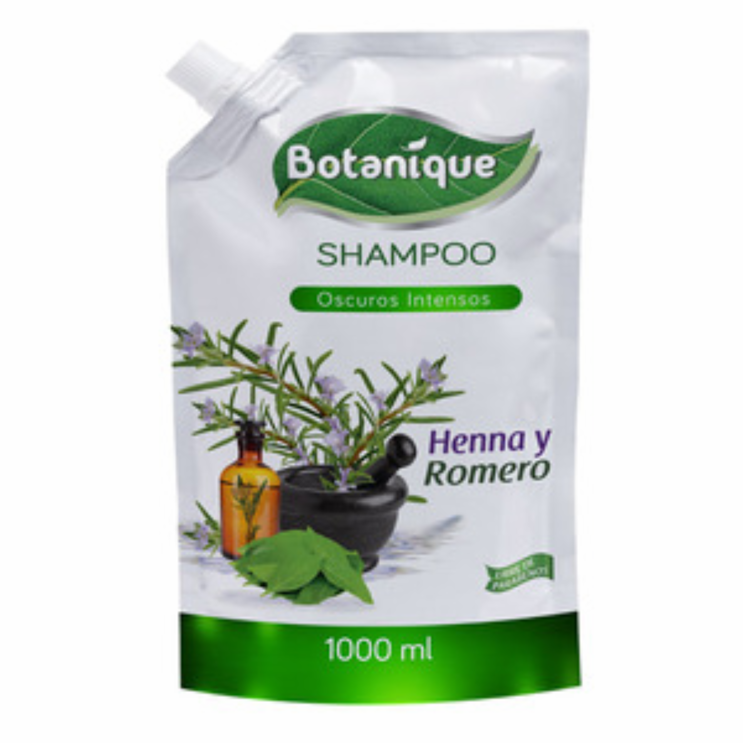 Shampoo De Cabello Henna Y Romero BOTANIQUE Doypack 1000 Ml