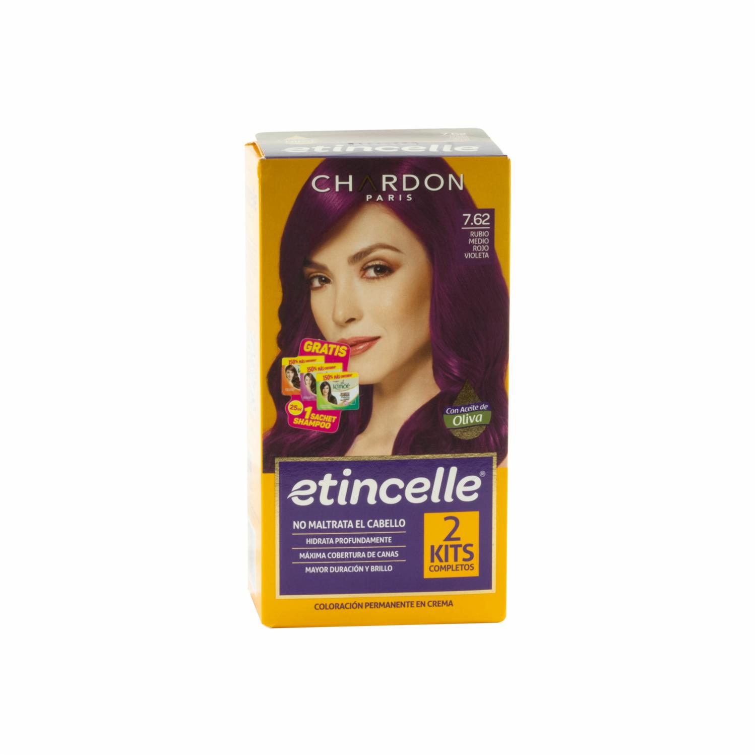 Tinte De Cabello Coloración N° 7.62 Rubio Medio Rojo Violeta 2 ETINCELLE Unidad