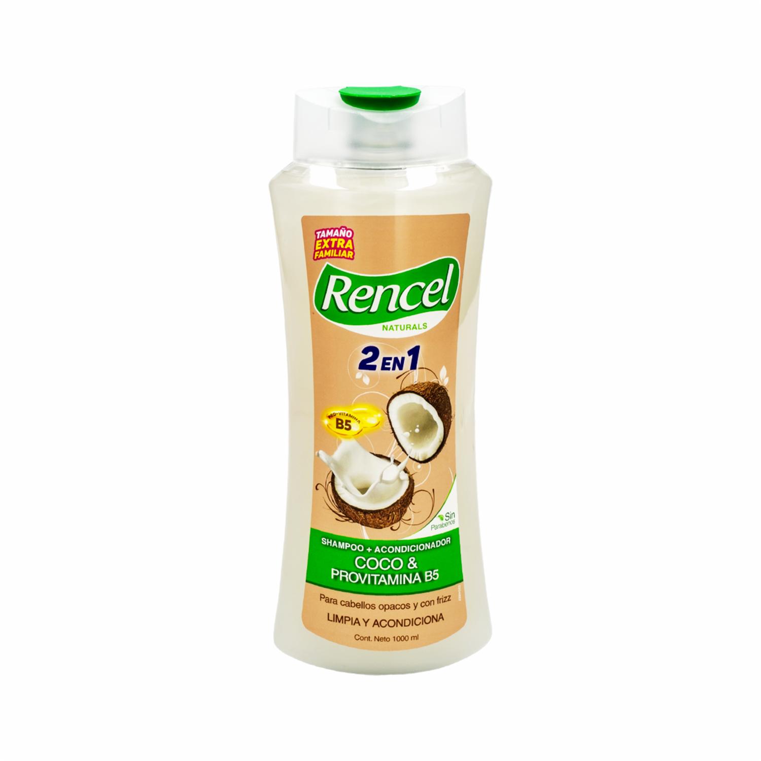 Shampoo De Cabello 2 en 1 Coco Y Rovitamin B5 RENCEL 1000 Ml