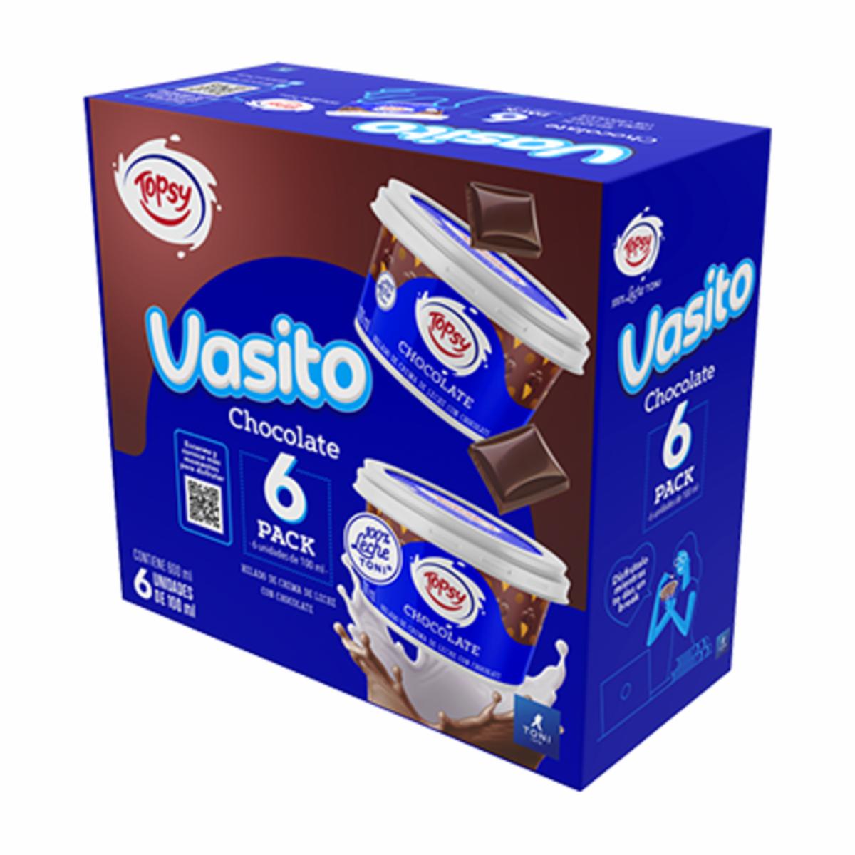 Helado Vasito Chocolate TOPSY 6 X 100 ml