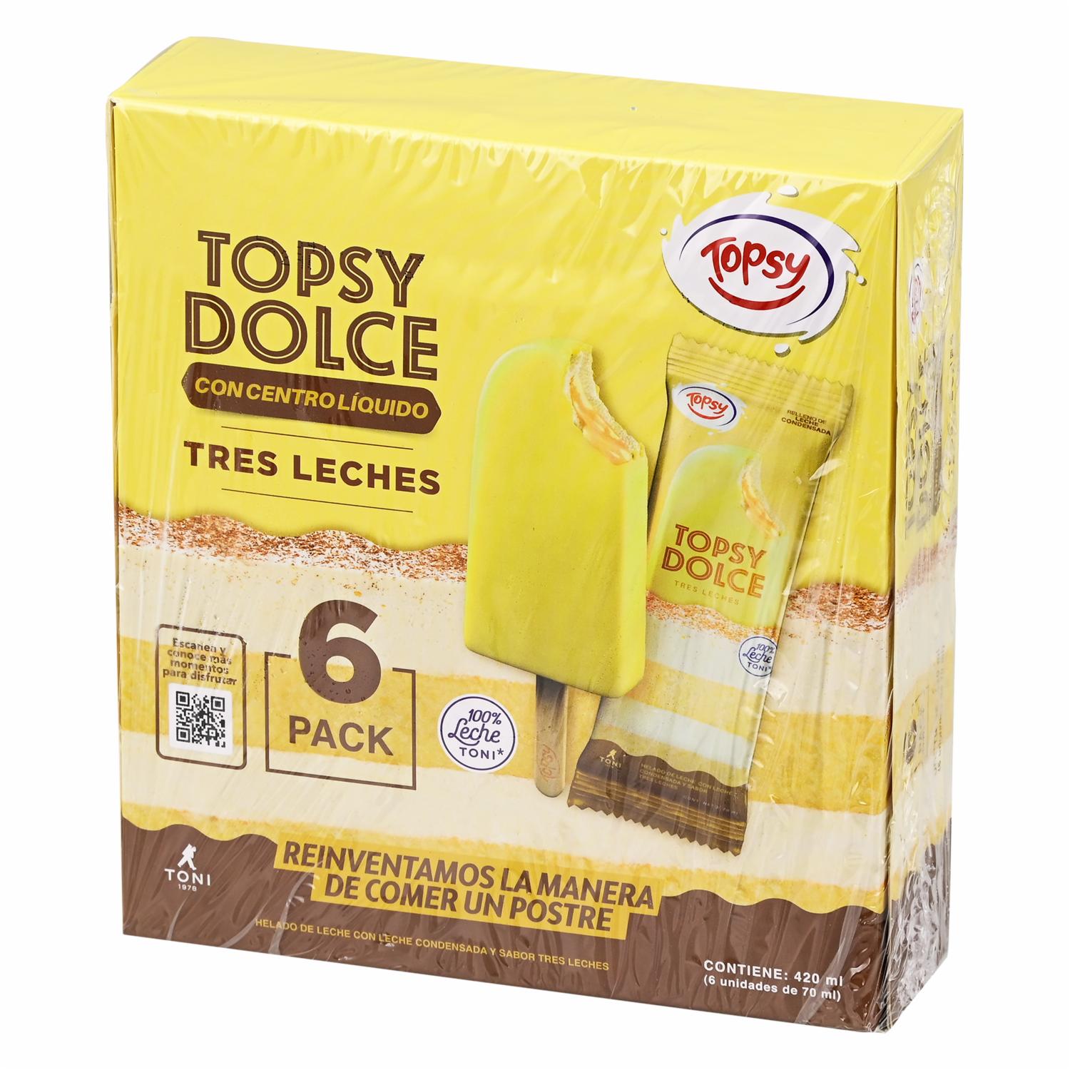 Helado Dolce Tres Leches TOPSY X 6 70 Ml