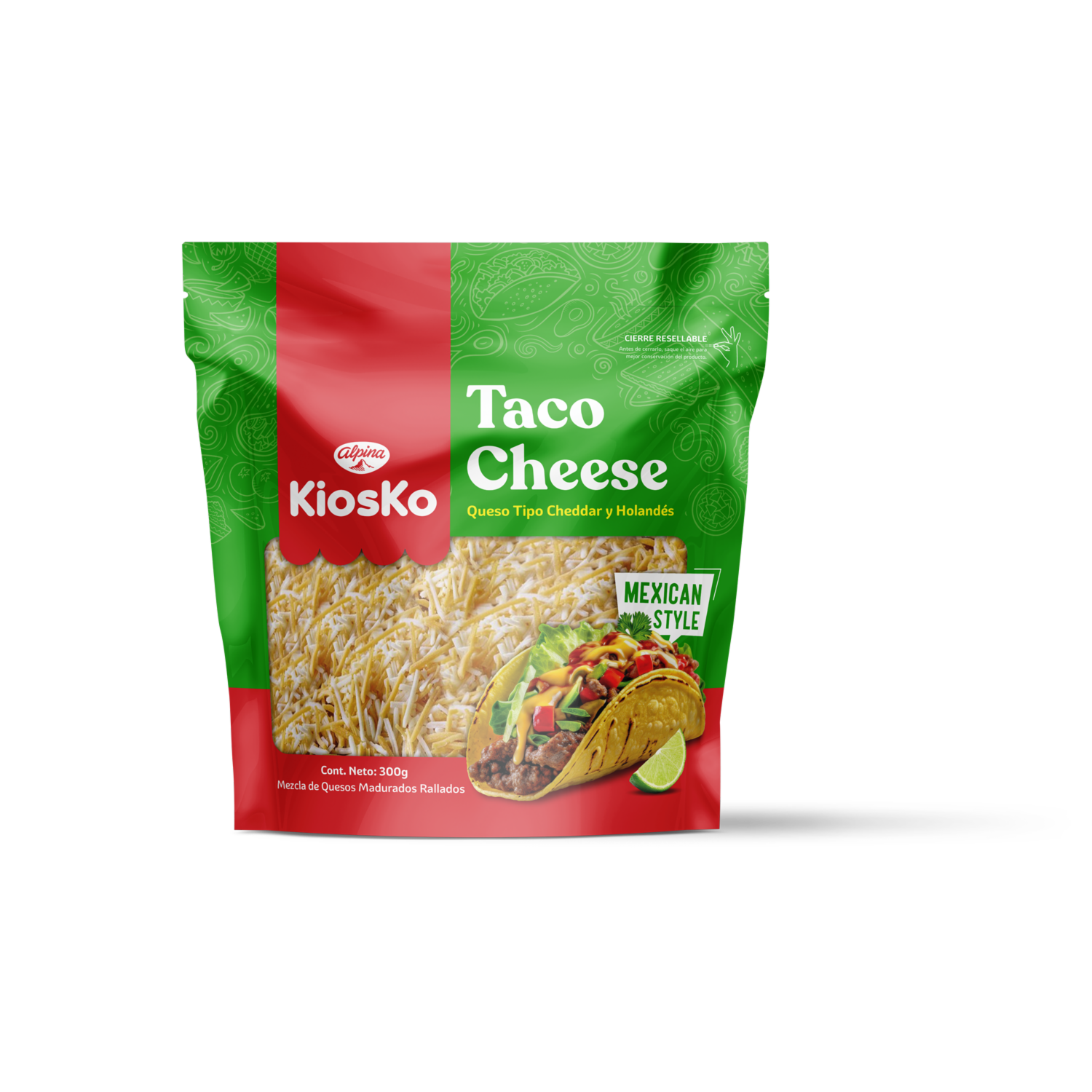 Queso Rallado Mix Taco Cheese KIOSKO 300 G