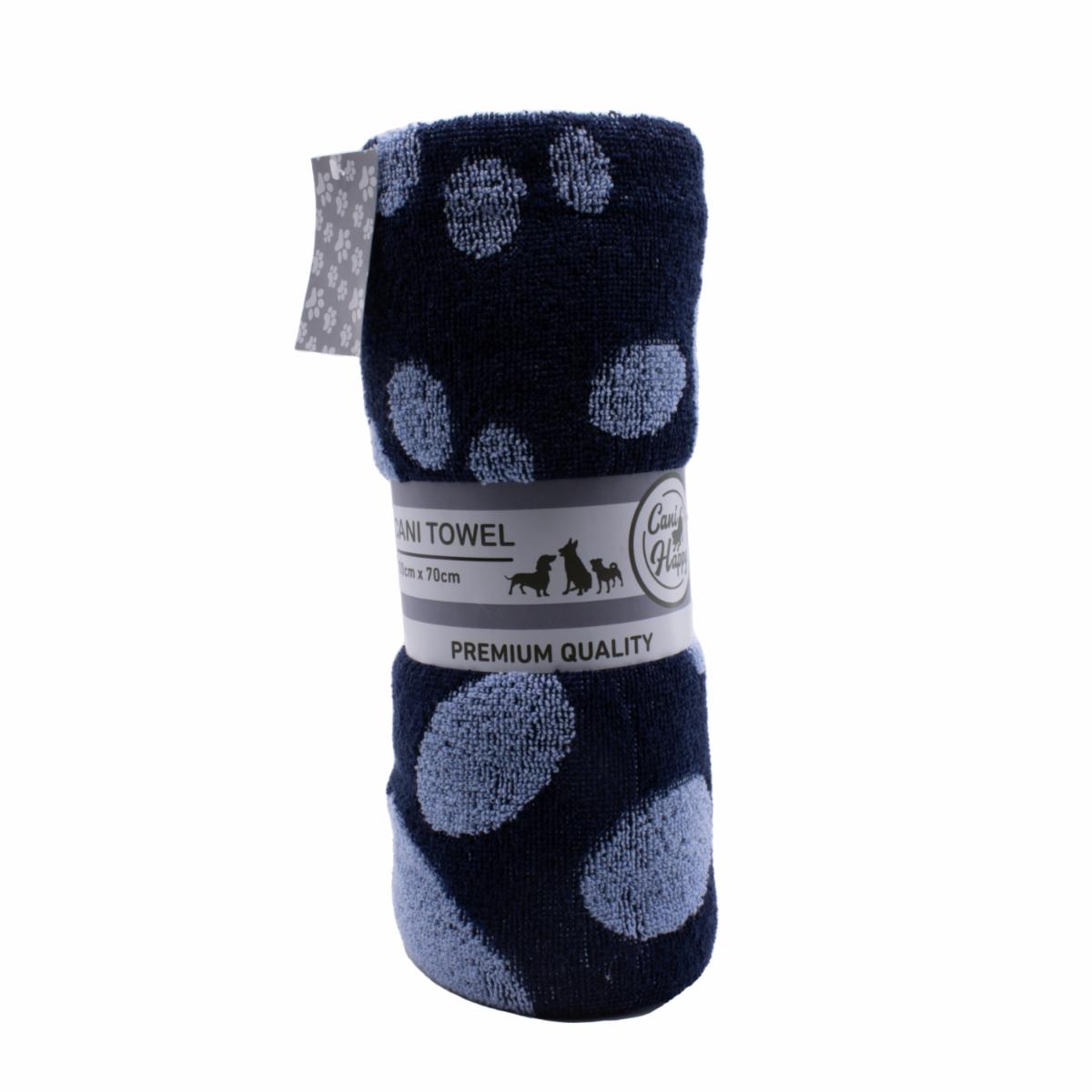 Toalla De Mascota Mediana Color Azul Celeste Diseño Patitas CANI 100 X 70 Cm