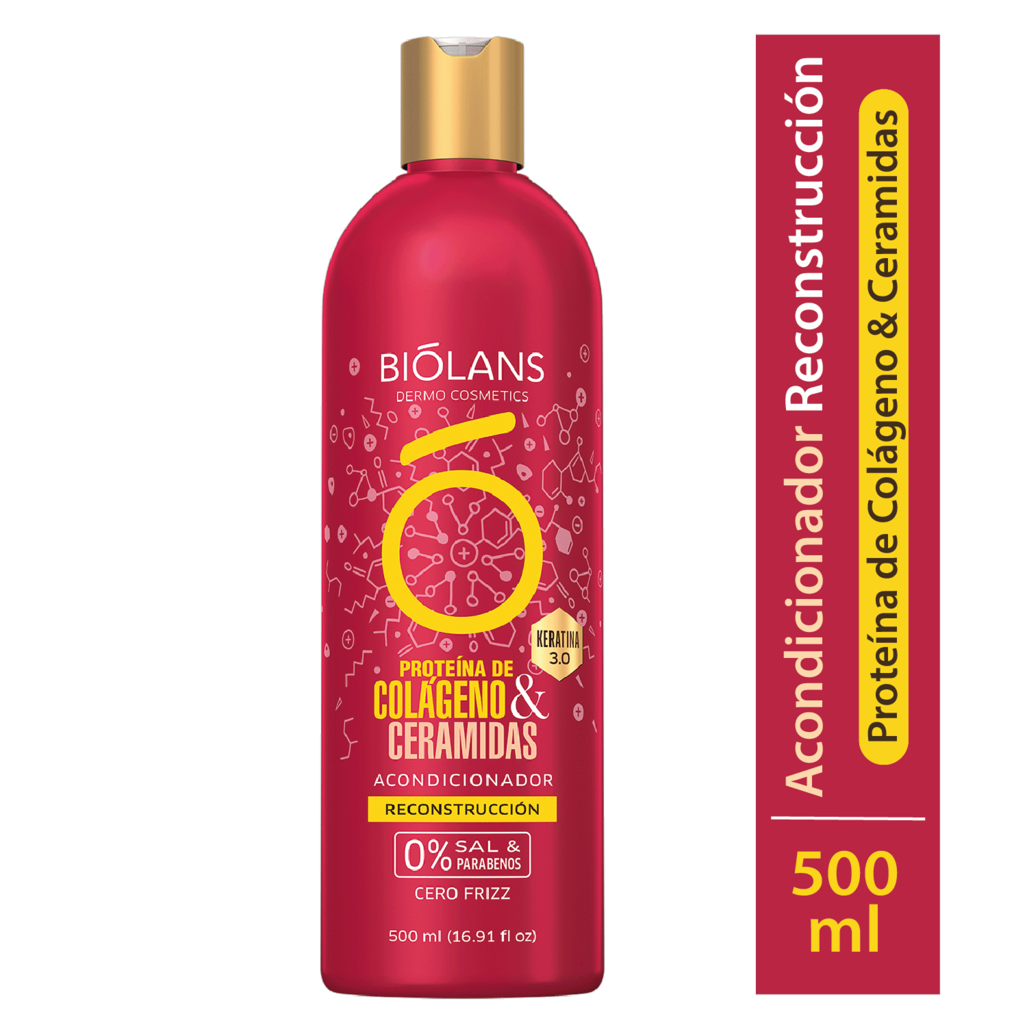 Acondicionador De Cabello Proteína de Colágeno & Ceramidas BIÓLANS 500 Ml