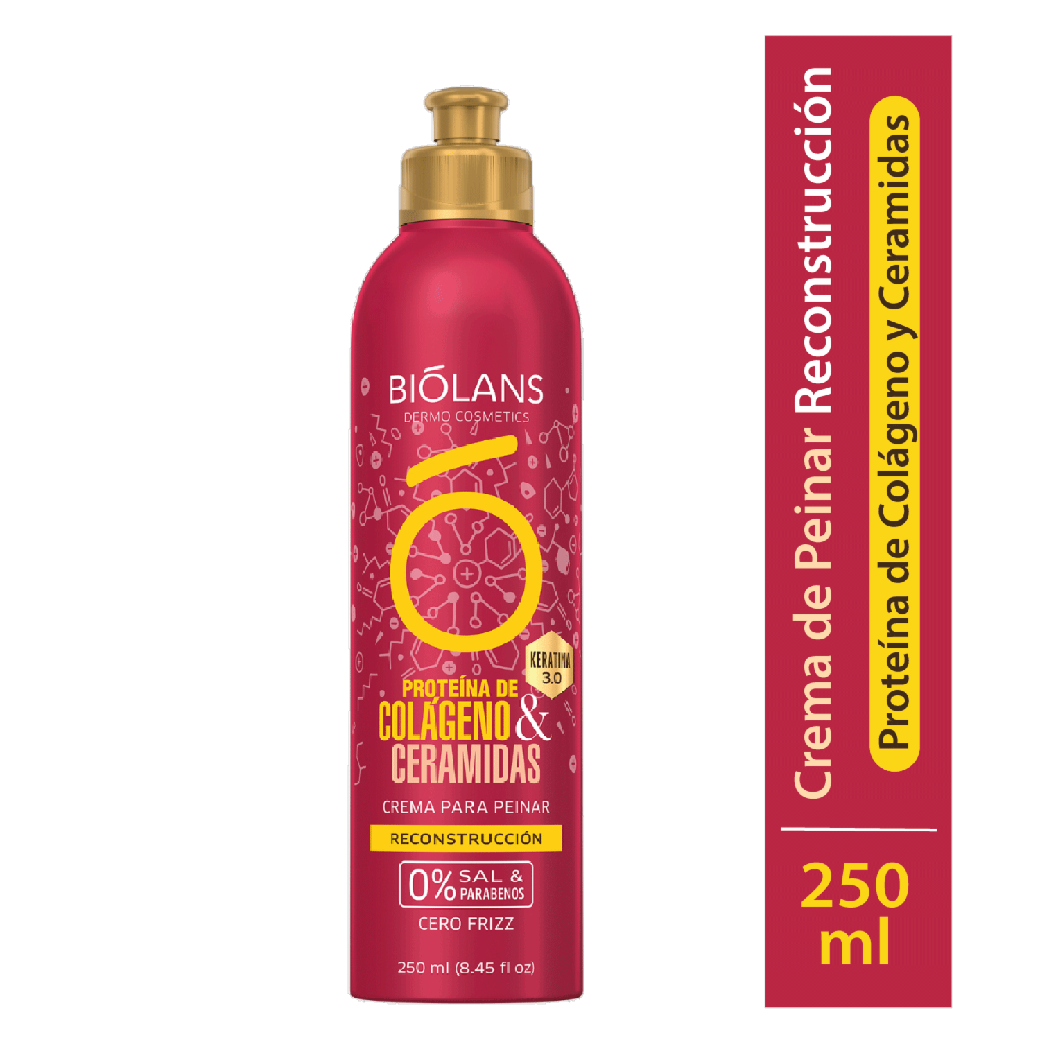 Crema Para Peinar Proteína de Colágeno & Ceramidas BIÓLANS 250 Ml