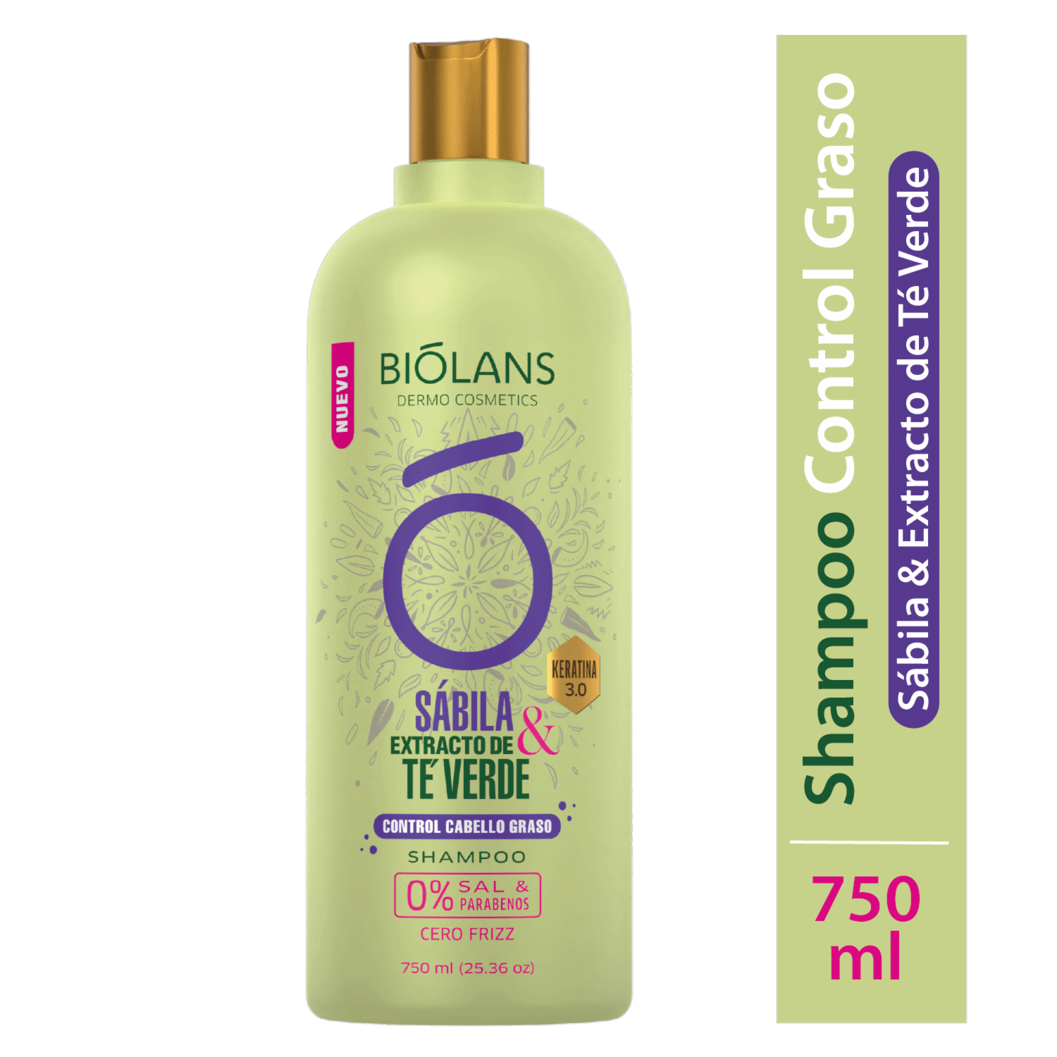Shampoo De Cabello Control Cabello Graso BIÓLANS 750 Ml