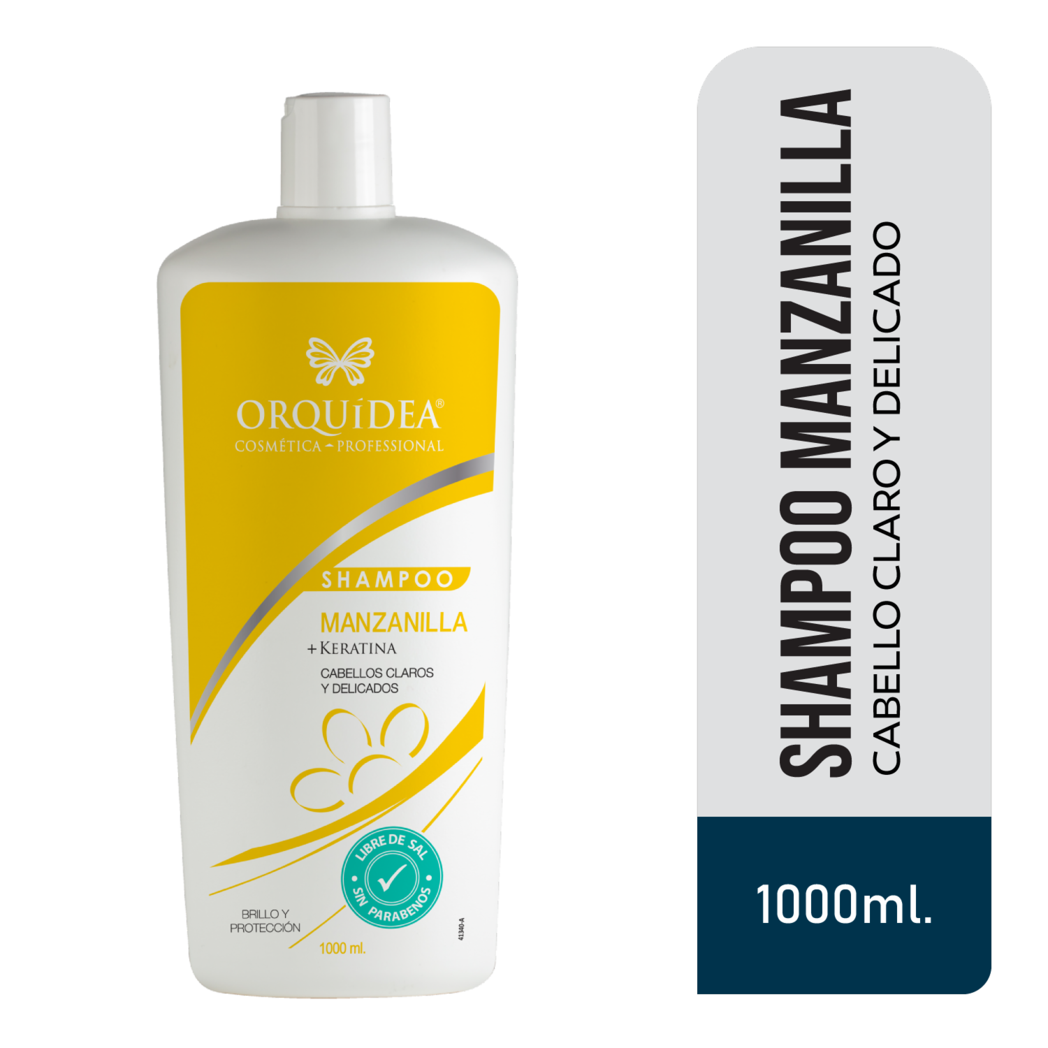 Shampoo De Cabello Manzanilla + Keratina Libre De Sal ORQUÍDEA 1000 Ml