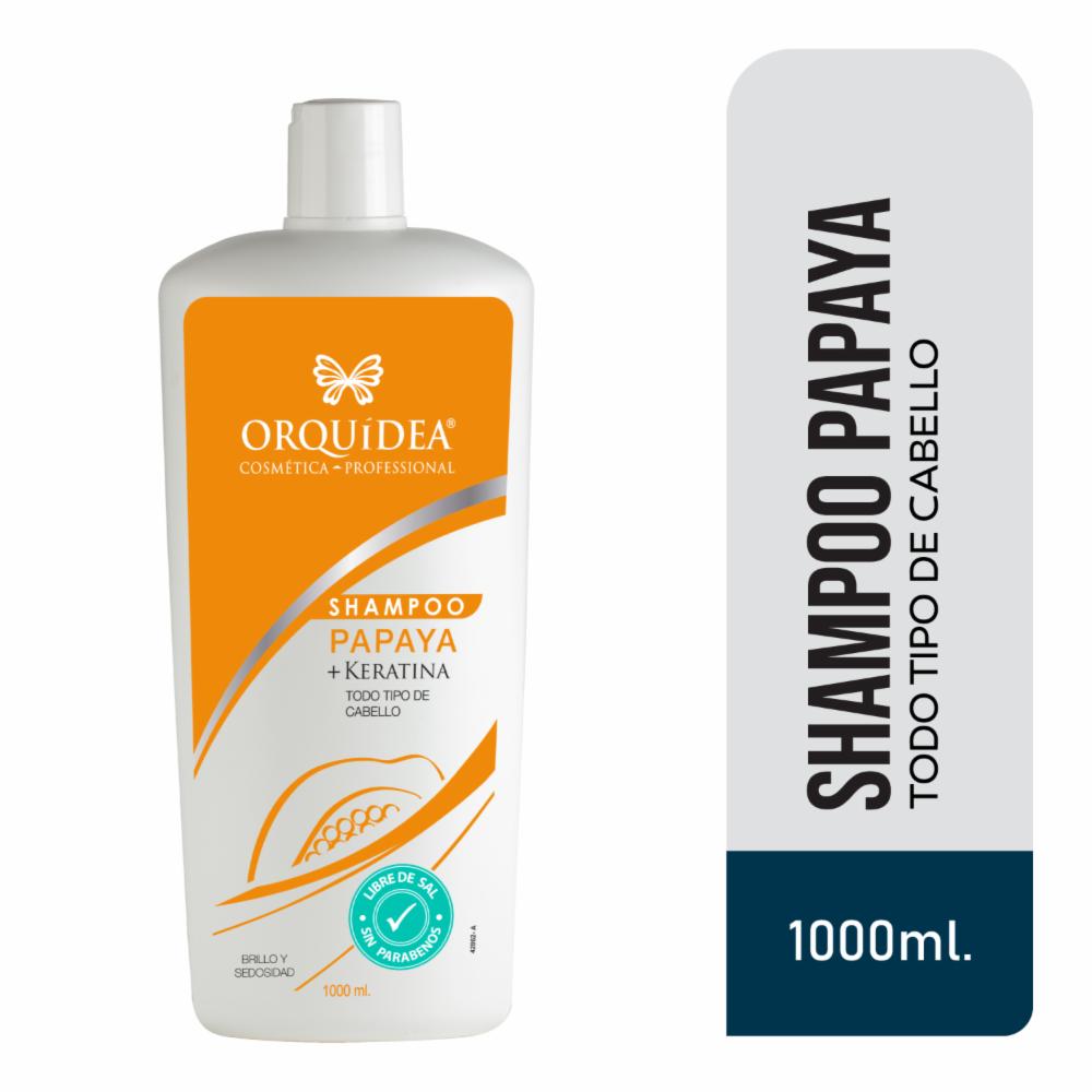 Shampoo Capilar Papaya Keratina Libre De Sal ORQUÍDEA 1000 Ml