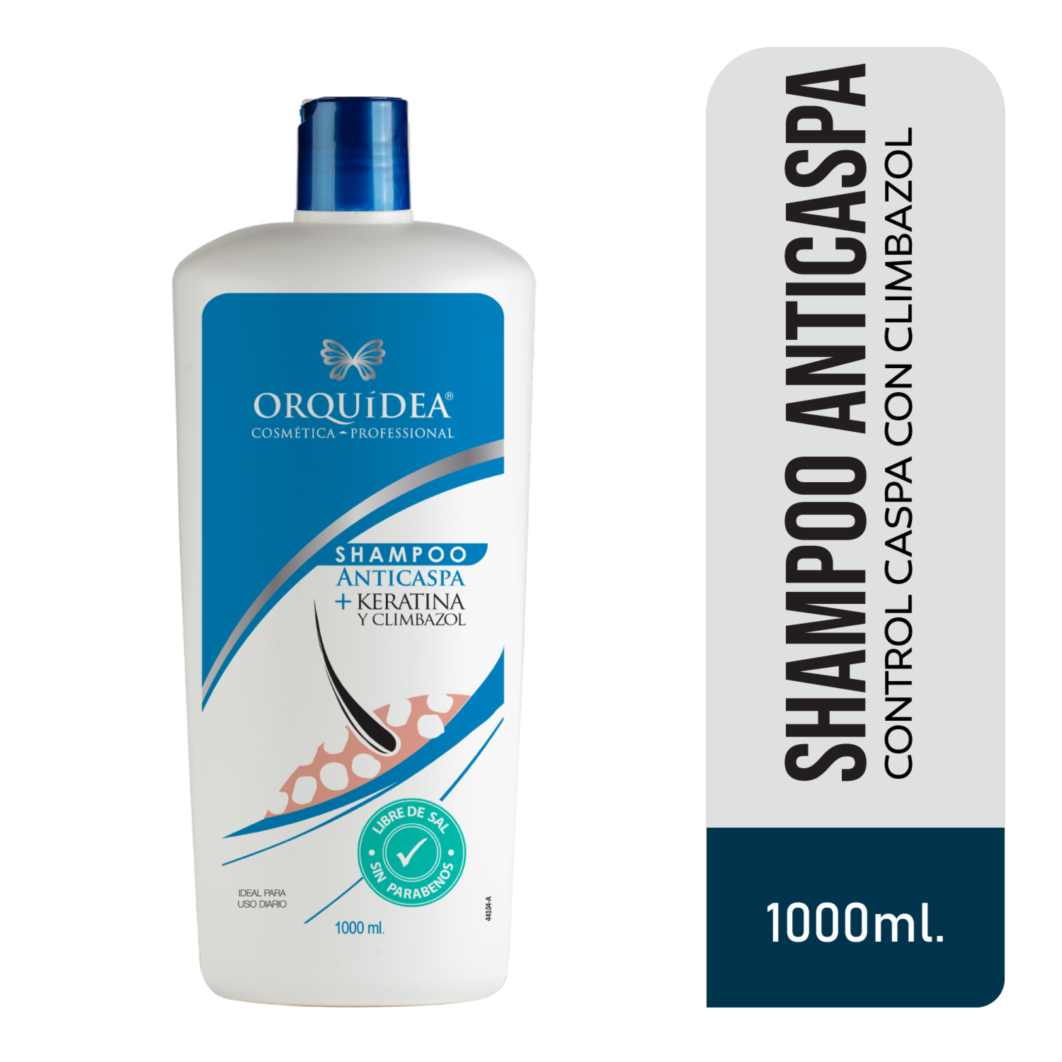 Shampoo De Cabello Anticaspa + Keratina Libre De Sal ORQUÍDEA 1000 Ml