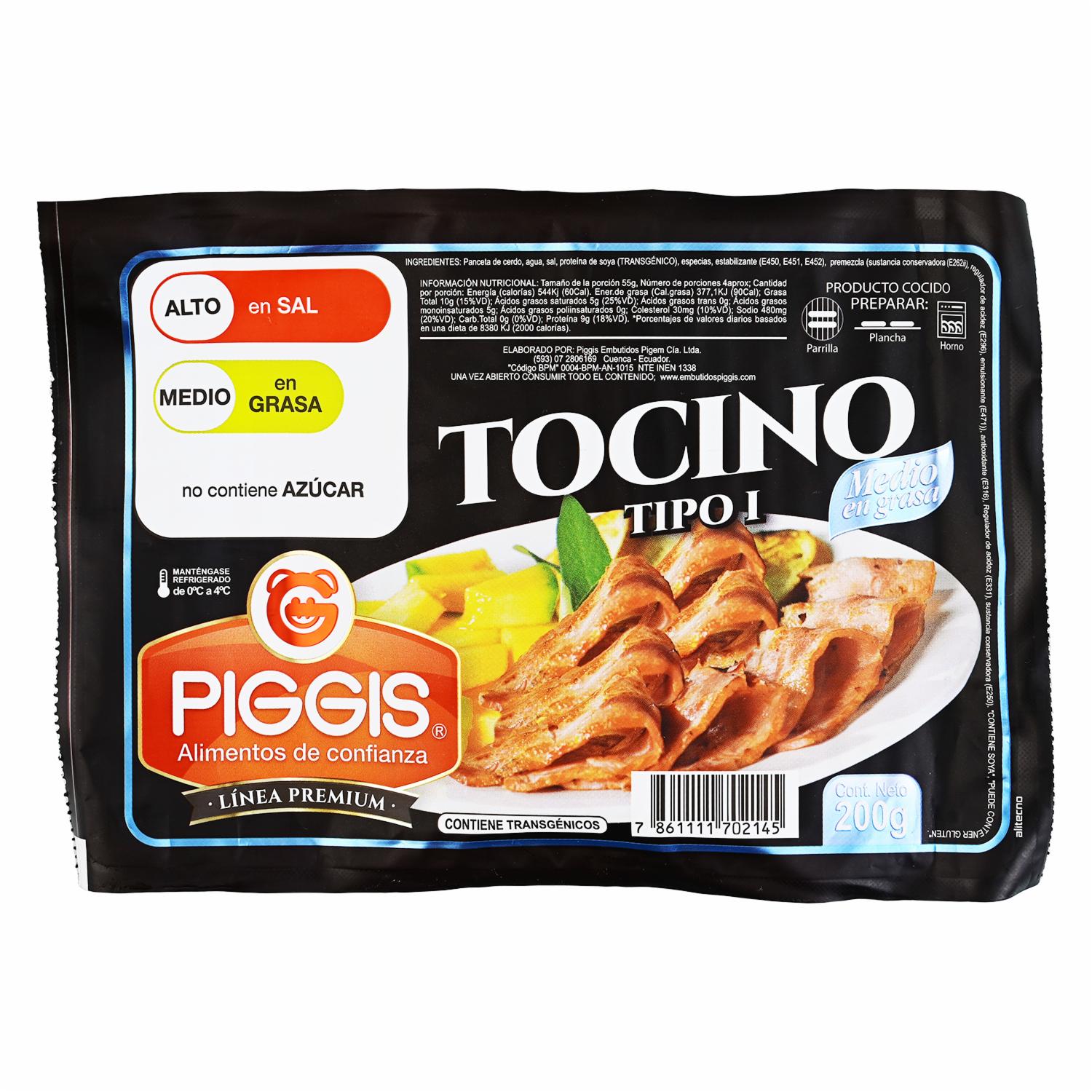 Tocino Ahumado Tipo I PIGGIS 200 G