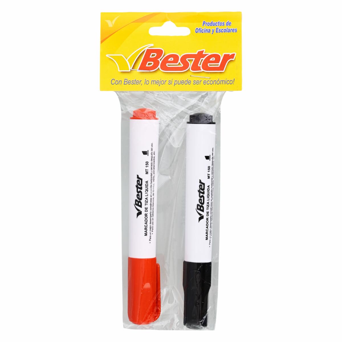 Marcador Para Pizarra Negro Y Rojo BESTER X2