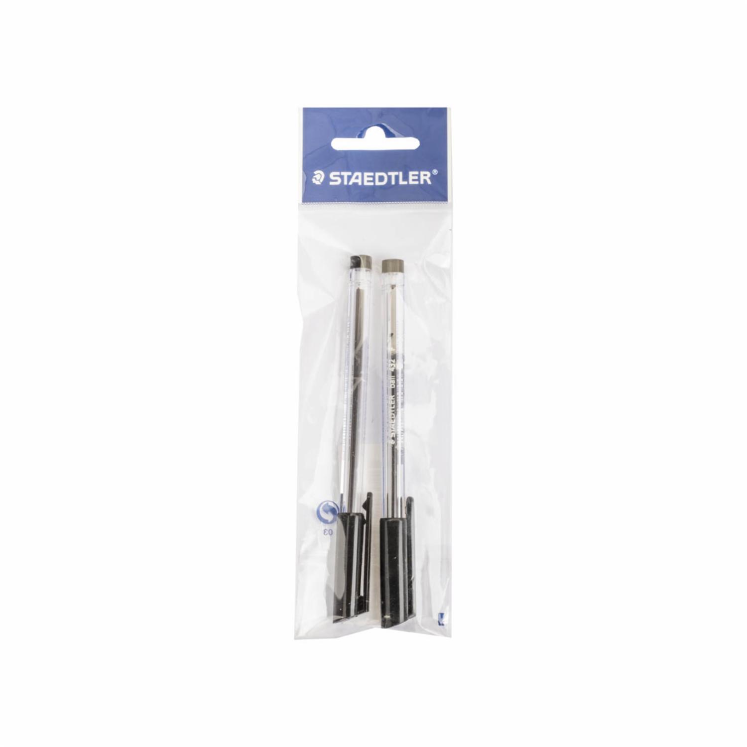 Bolígrafos Ball Negro Fino Triangular STAEDTLER X2 Uds