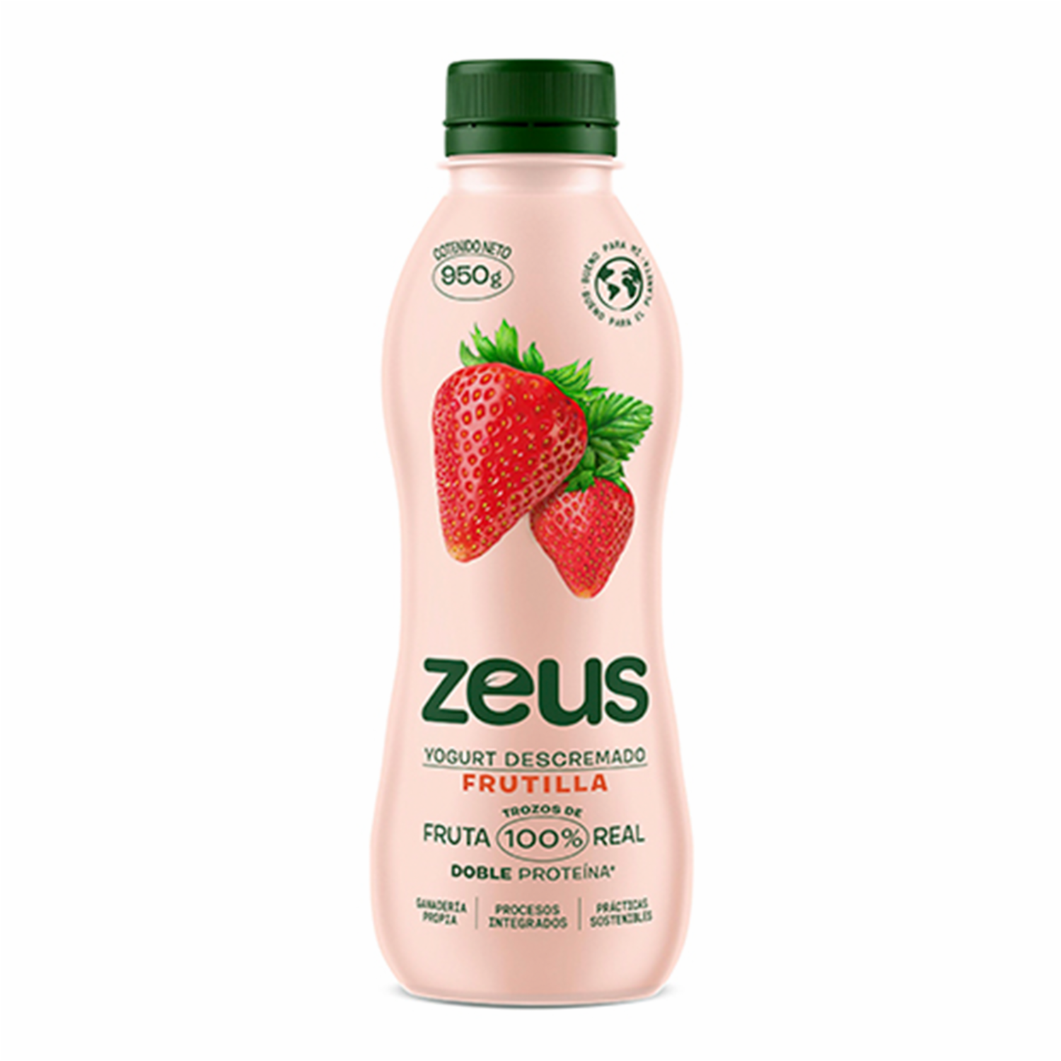 Yogurt Bebible Descremado Frutilla ZEUS 950 G