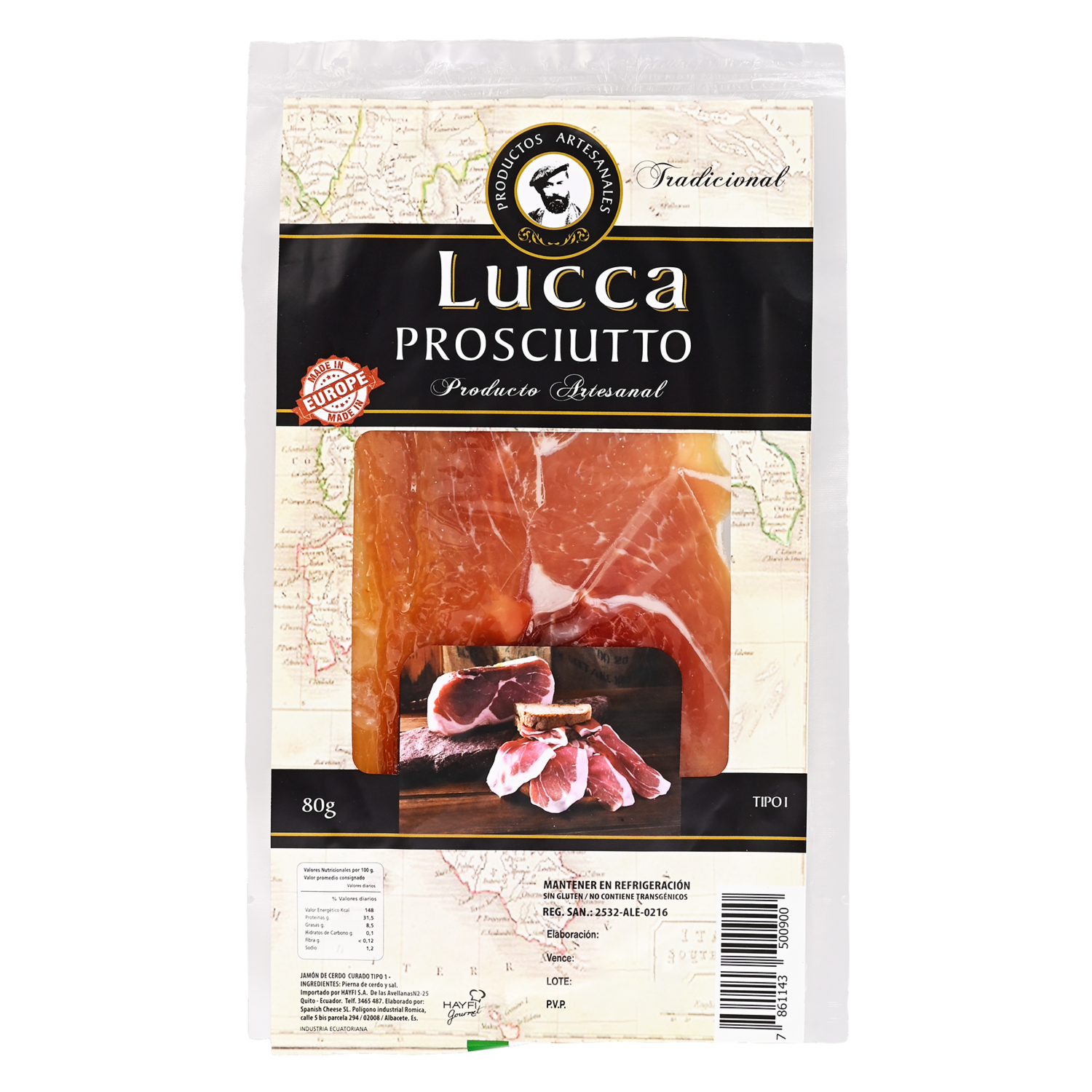 Jamón Prosciutto Feteado LUCCA 80 g