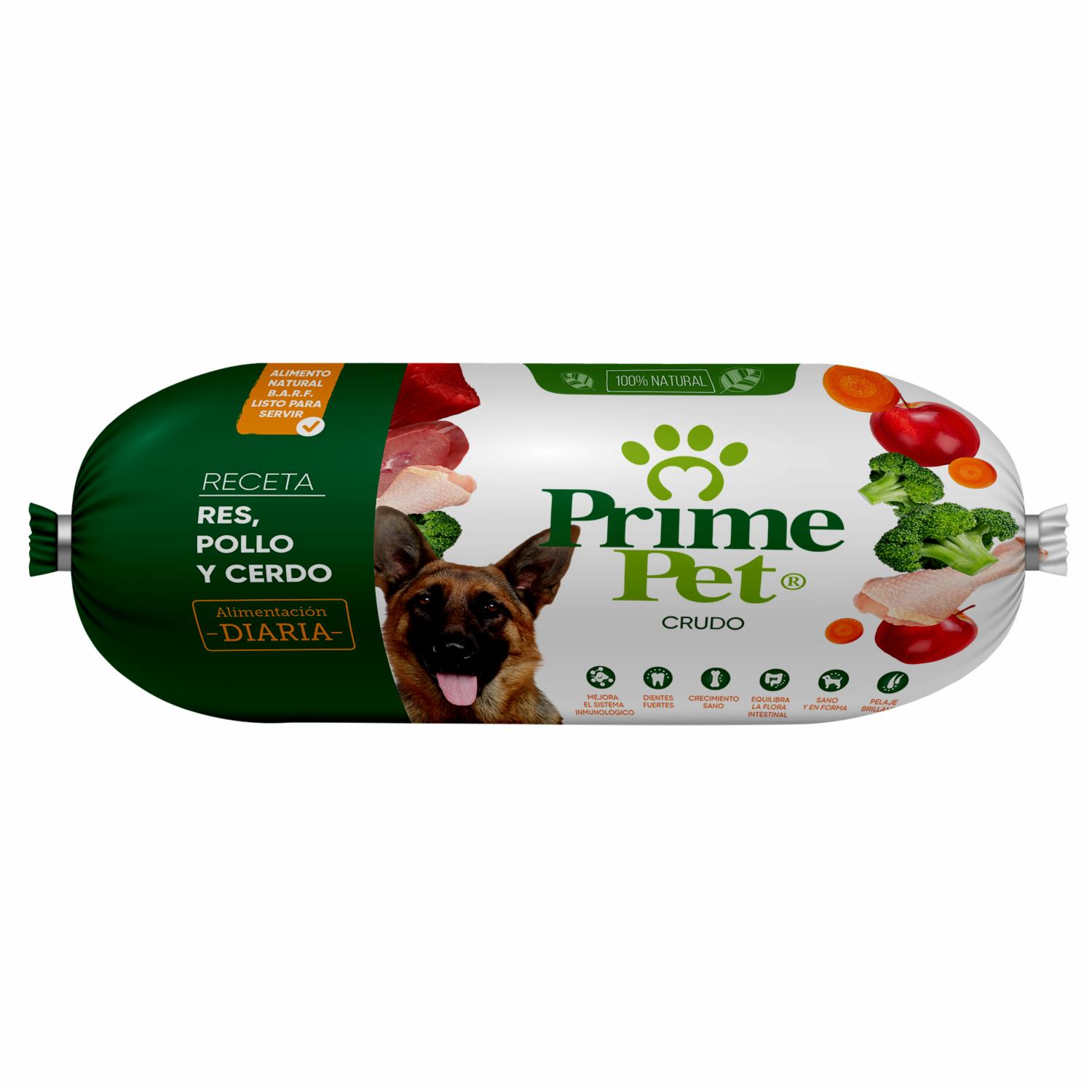Alimento Para Perros Crudo Receta Res Pollo Y Cerdo PRIME PET 1 Kg