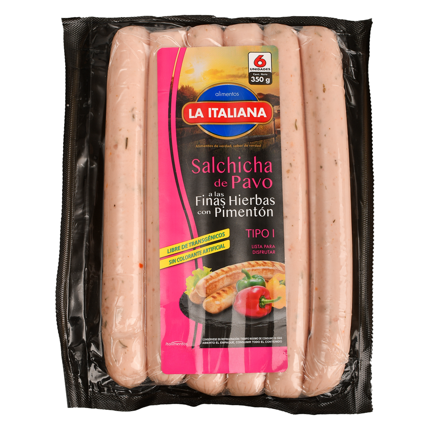Salchichas Pavo Finas Hierbas LA ITALIANA 350 G