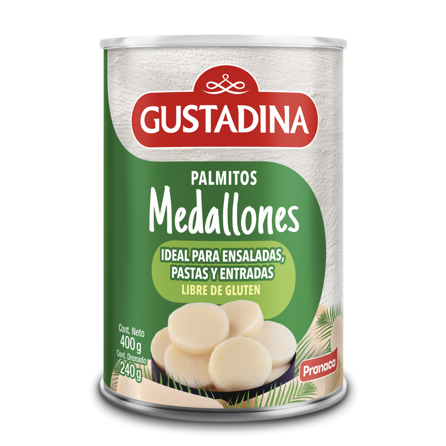 Palmito En Medallones Libre De Gluten GUSTADINA 400 G