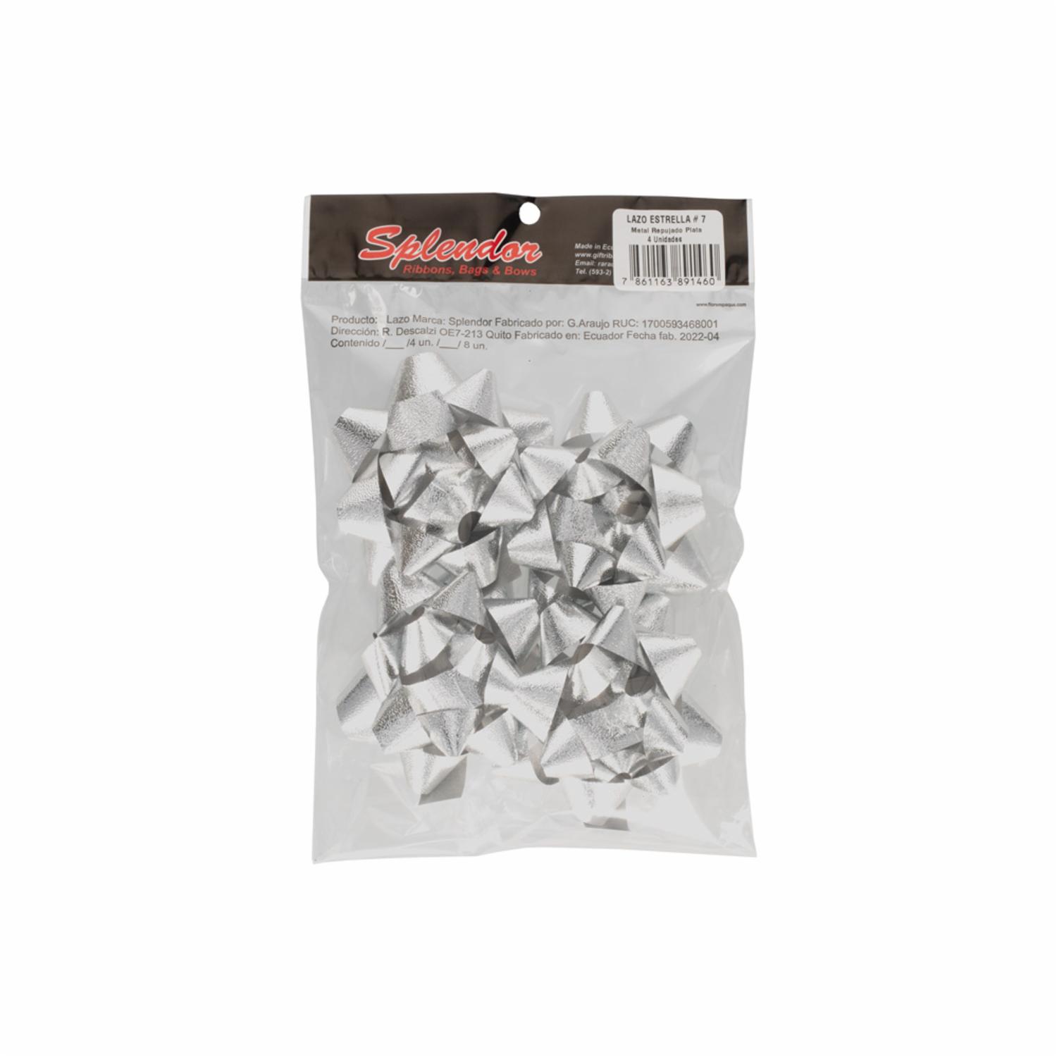 Lazo Estrella No. 7 Metal Repjd.Plata SPLENDOR X 4 Uds
