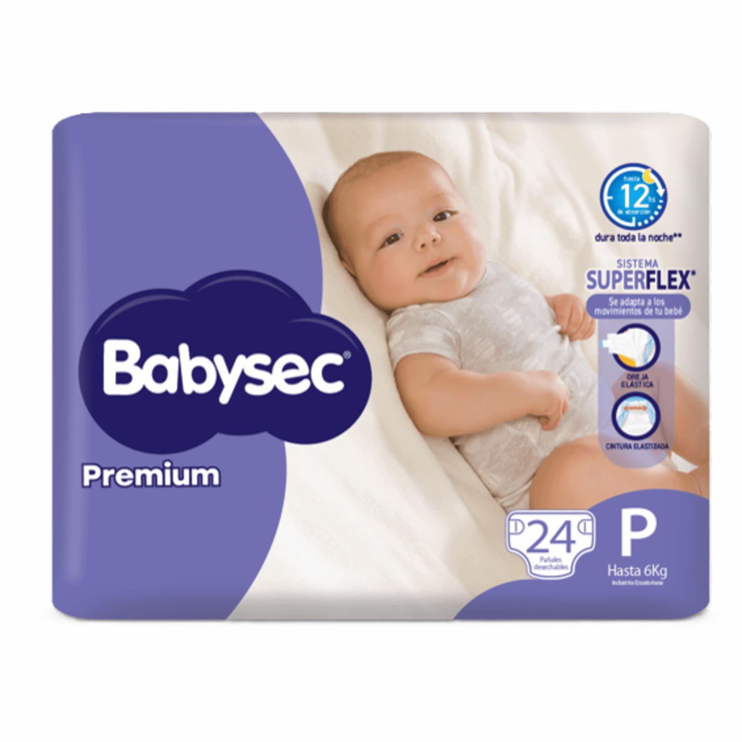 Pañal Desechable Premium Superflex Pequeño BABYSEC X 24 Uds