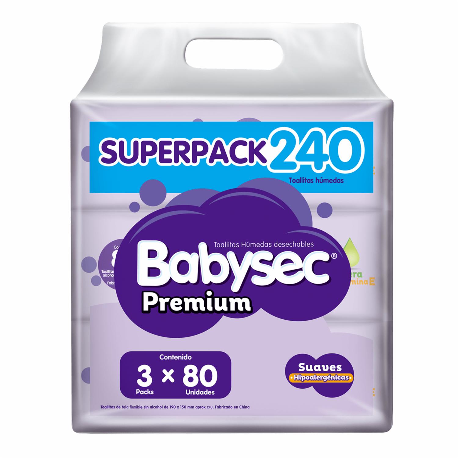 Pañitos Húmedos Premium BABYSEC 3 X 80 Uds