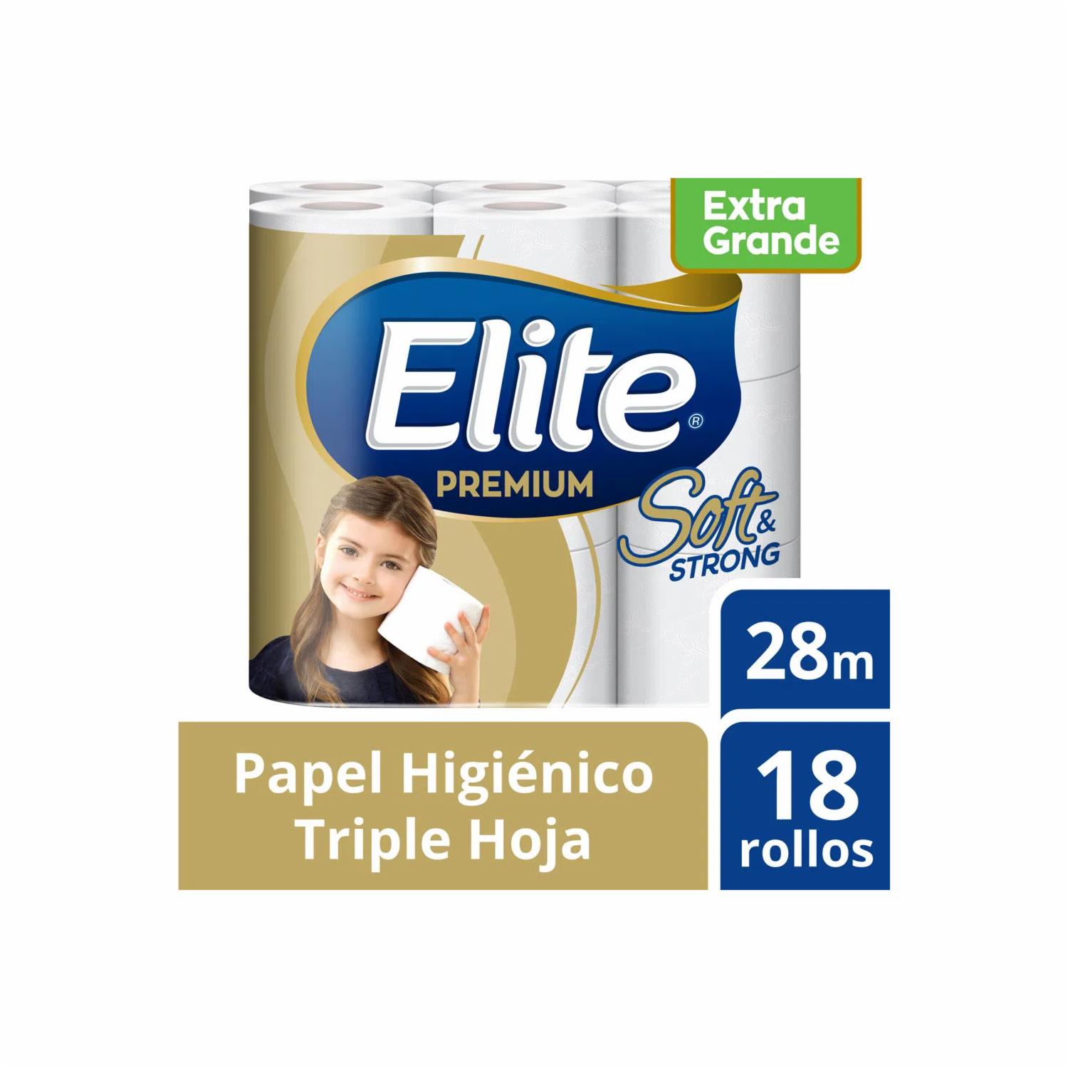 Papel Higiénico Soft & Strong Paga 16 Lleva 18 De 28 metros ELITE 18 Rollos