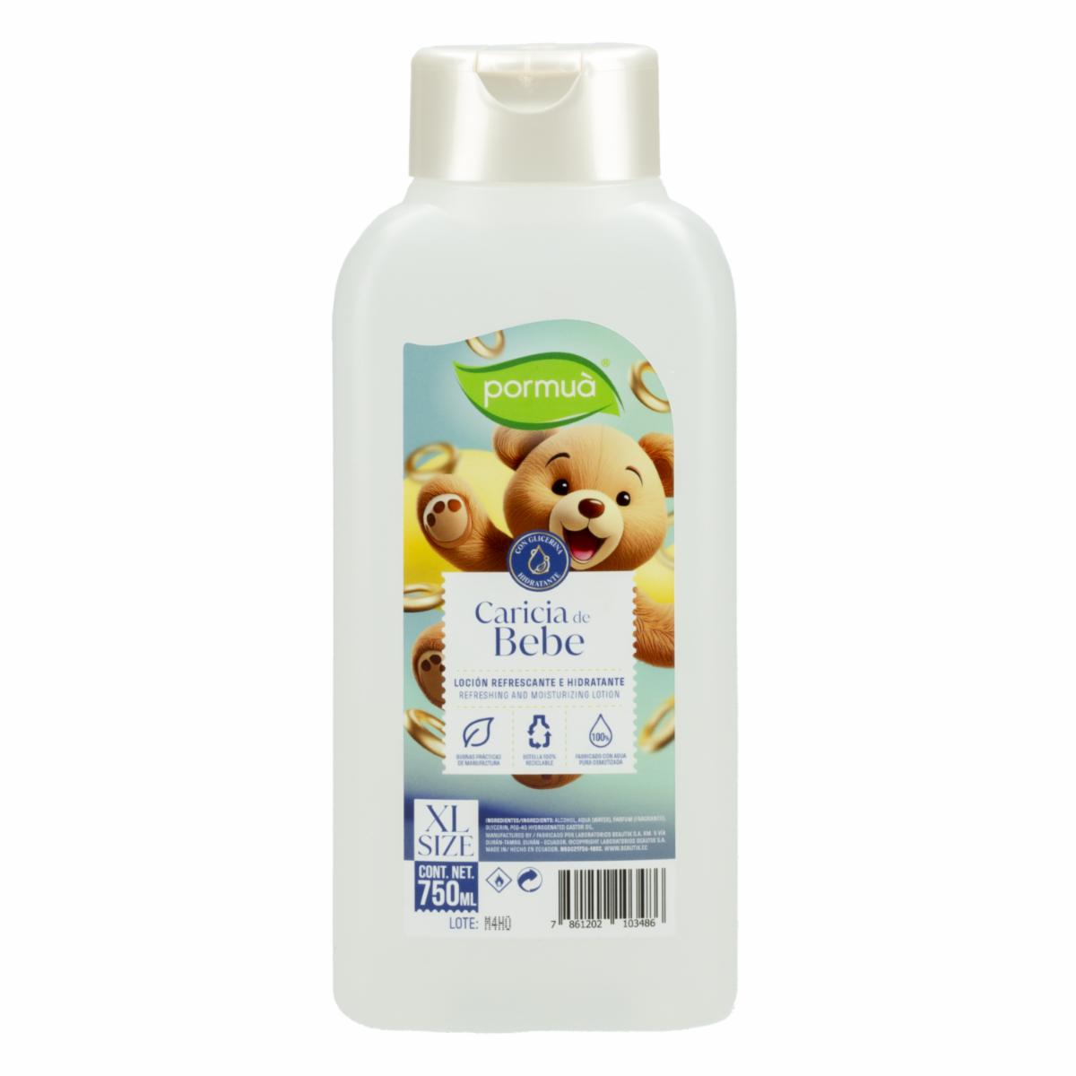 Colonia Infantil Loción Refrescante E Hidratante Caricia De Bebé PORMUÀ 750 Ml