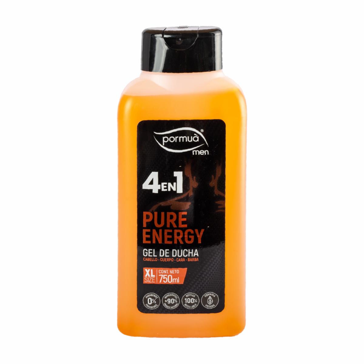 Gel De Baño Pure Energy 4En1 PORMUÀ MEN 750 Ml