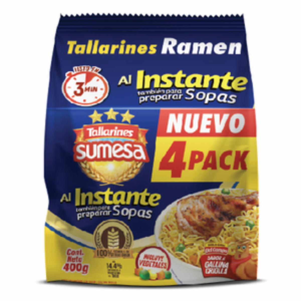 Fideo Instantáneo Sabor A Gallina SUMESA Pack X4 100 G