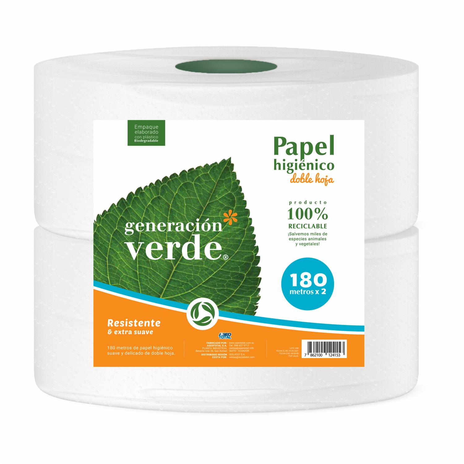 Papel Higiénico Institucional GENERACIÓN VERDE 2 Rollos