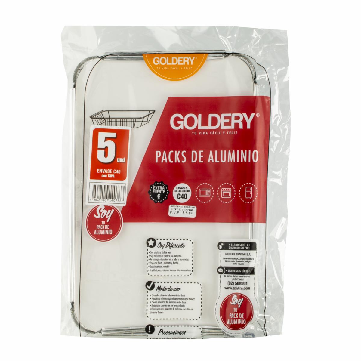 Molde Rectangular Con Tapa Cartón GOLDERY 2380 Cc